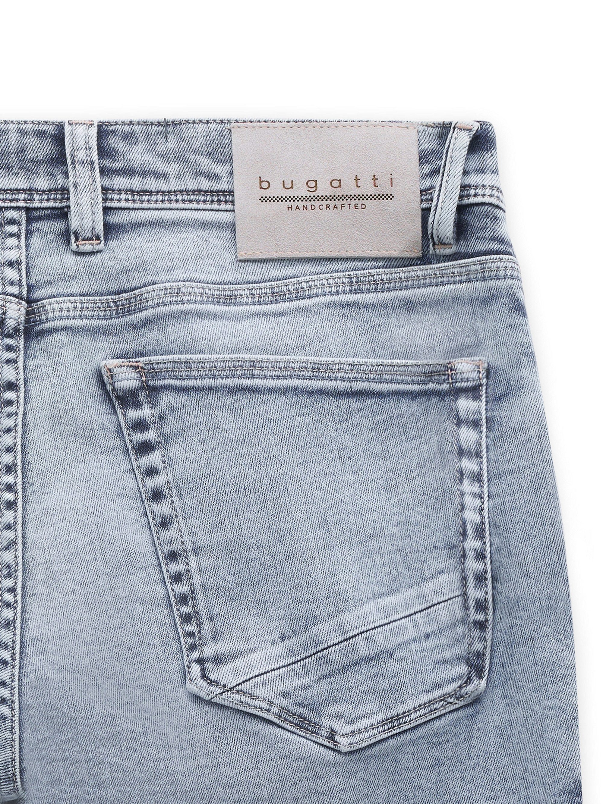 bugatti 5-Pocket-Jeans Slim Fit Slim Fit Candiani Denim Used Wash
