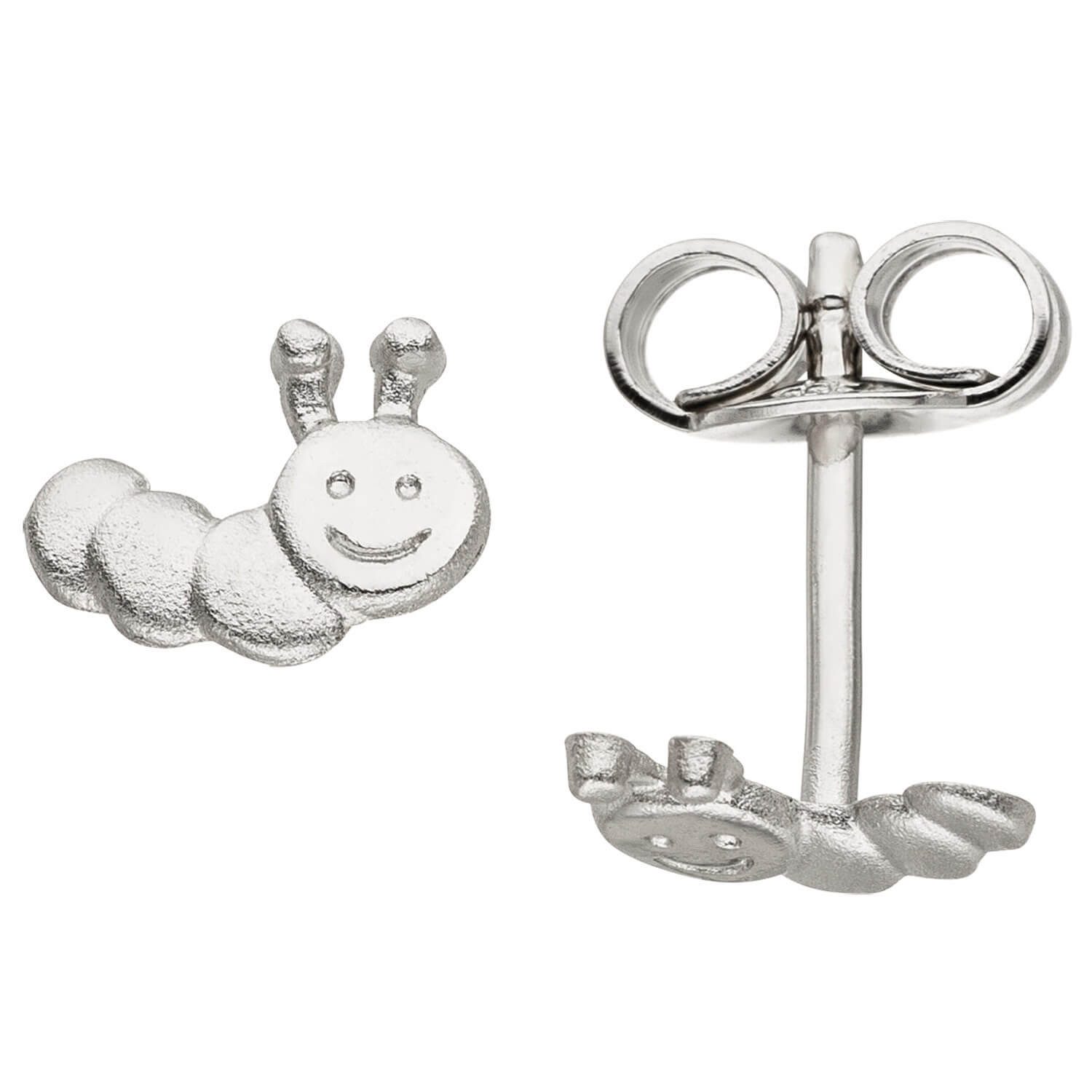 Paar Ohrstecker Ohrstecker für Kinder Raupe aus 925 Silber
