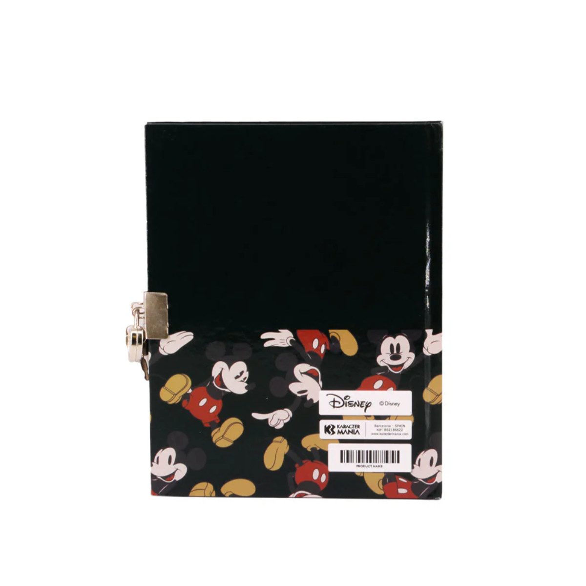 Disney Mickey Mouse Tagebuch mit Schloss und Schlüssel 160 Blatt Schwarz, handliches Format und geschützter Notizen
