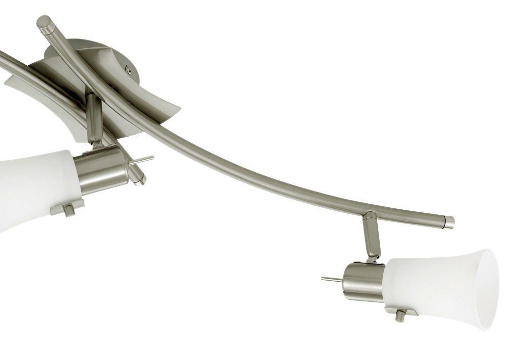 EGLO LED Spot verstellbar EGLO Stahl Leuchtmittel satiniert nicht Lampe inklusive, Decken Glas Deckenleuchte, Leuchte IP20