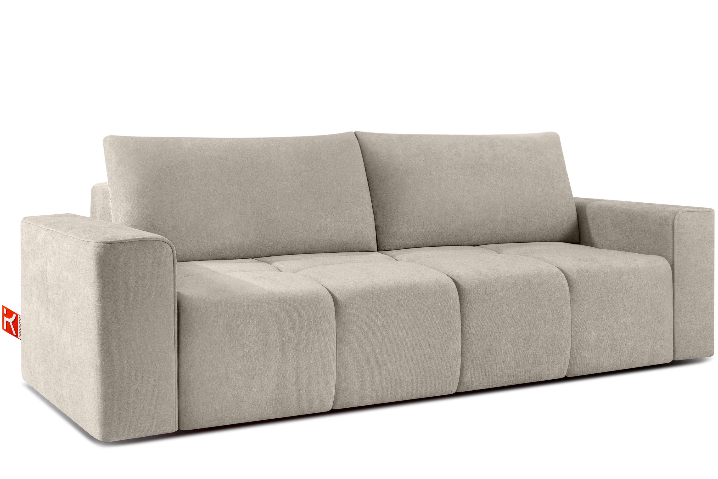 KONSIMO® 3-Sitzer LIGULA Schlafsofa, Sofa, Mega große Liegefläche, hergestellt in der EU, Liegefläche: 192 cm x 158 cm, Rückenkissen mit Reißverschluss, mit Schlaffunktion, Modern