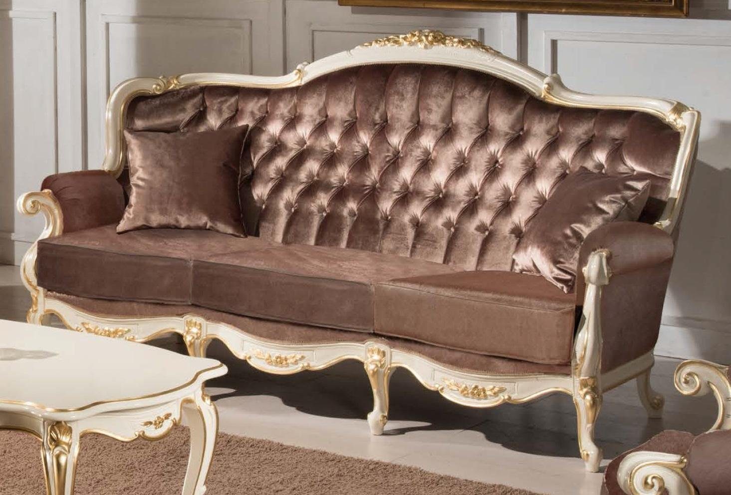 Klassischer Brauner Made Europe in Chesterfield Luxus Sofa Sofa Couch, Dreisitzer JVmoebel Stilvolle