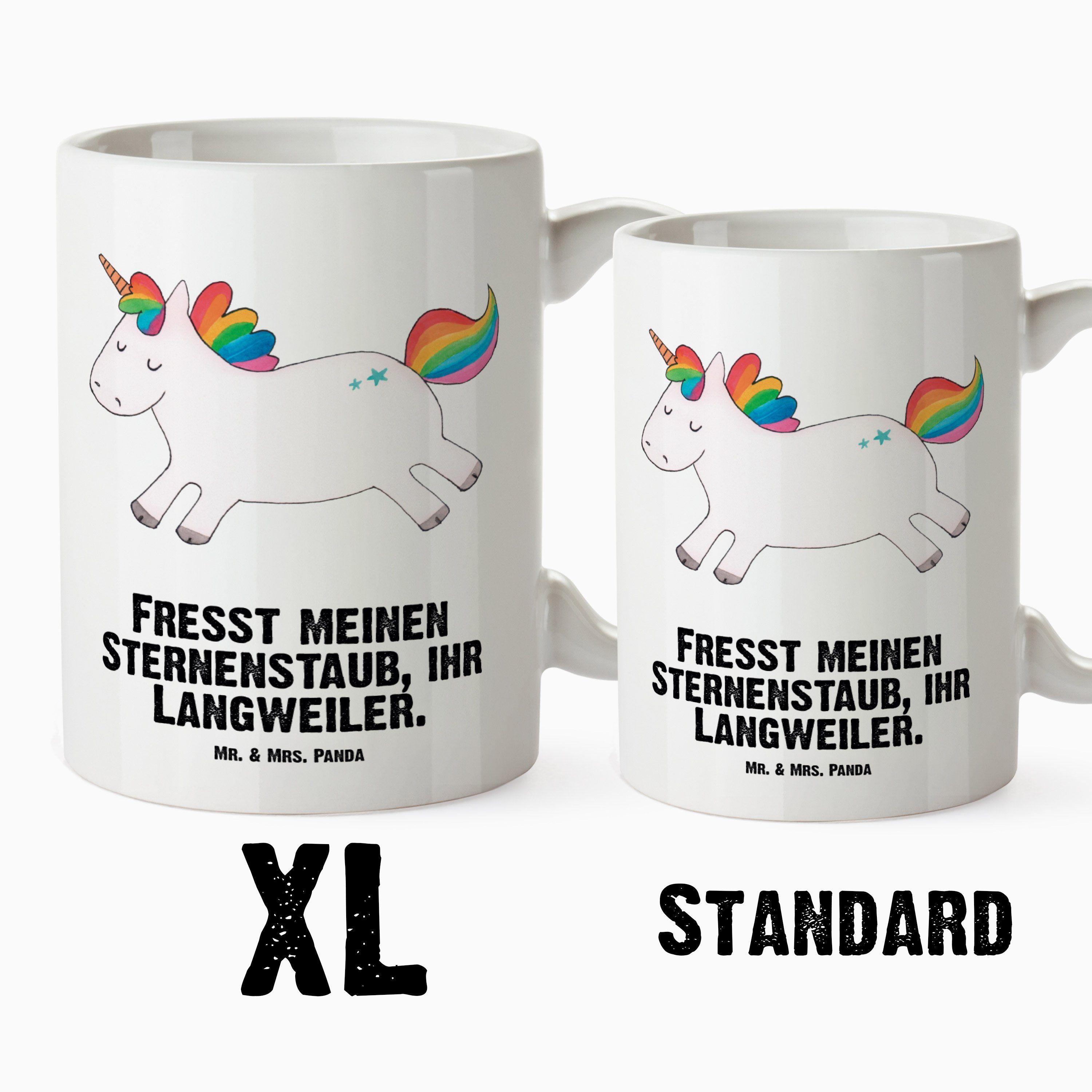 XL Mrs. Einhorn Mr. XL Freude, & Happy Teeta, Geschenk, Keramik - Weiß Tasse spannend, Tasse, Panda - Tasse XL