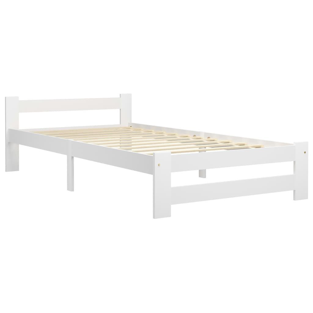 vidaXL Bett Massivholzbett Weiß Kiefer 100x200 günstig online kaufen