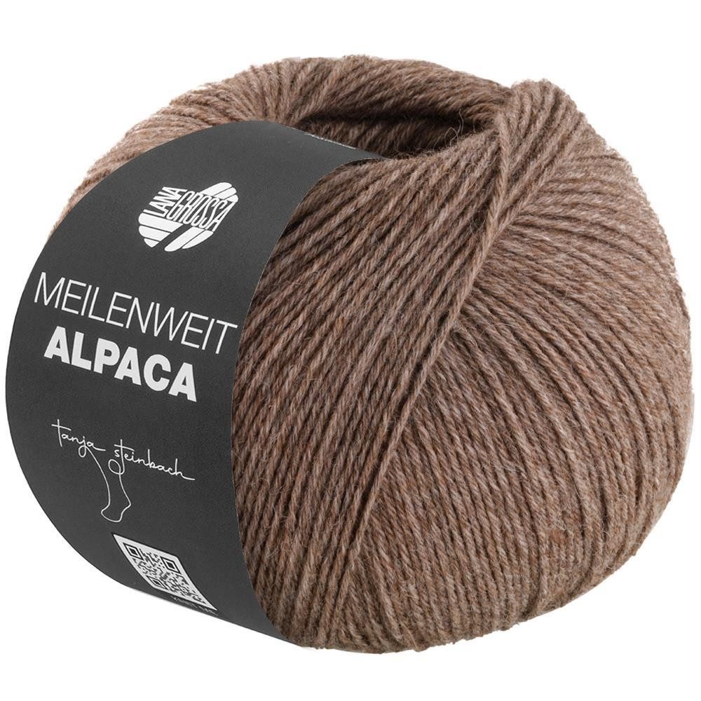 LANA GROSSA Meilenweit 6-fach 150g Alpaca uni Häkelwolle, 390 m