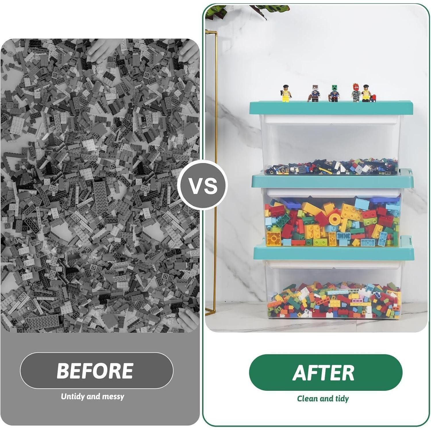 Luxury Collection Toy Chest Storage Box Toy Lid Removable Tray PP Blue