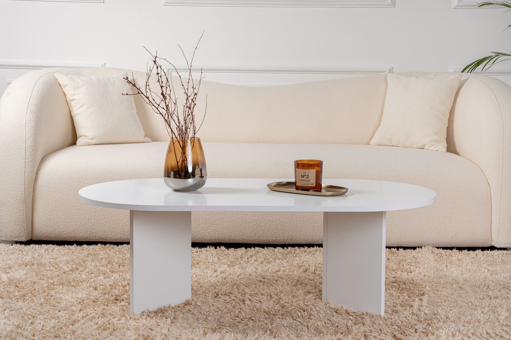 Skye Decor Couchtisch Sable (1-St., 1-tlg), oval – moderner Wohnzimmertisch für Wohnzimmer