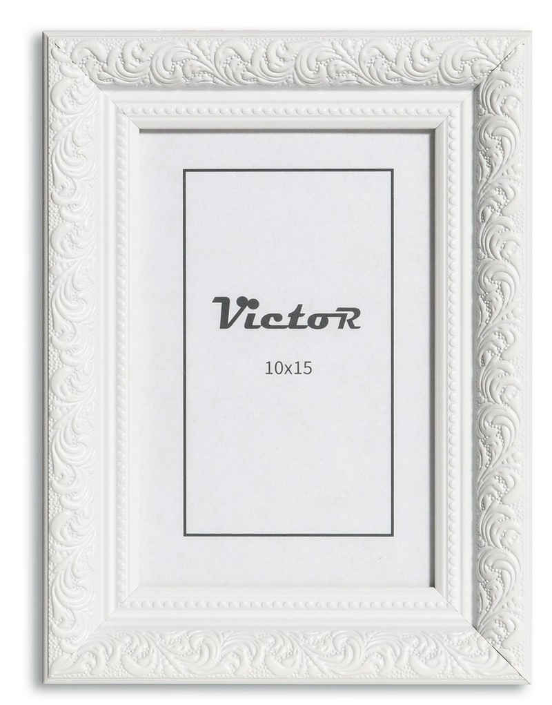 Victor (Zenith) Bilderrahmen Bilderrahmen \"Rubens\" - Farbe: Weiß - Größe: 10 x 15 cm, Bilderrahmen 10x15 cm Weiß A6, Bilderrahmen Barock, Antik