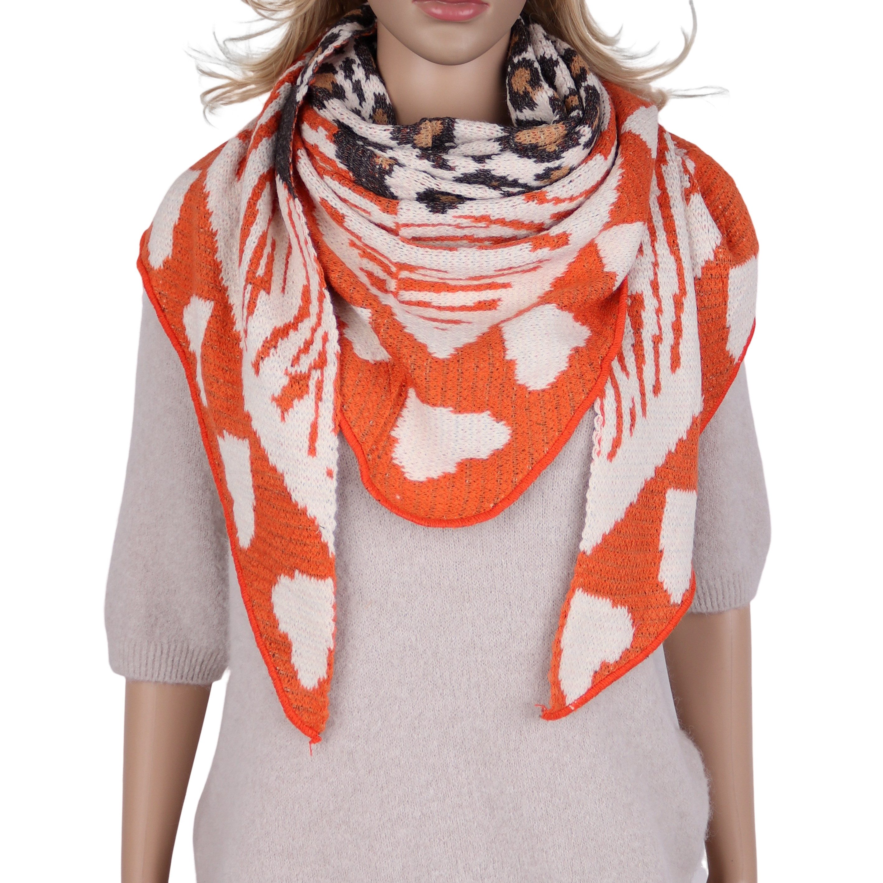 MIRROSI Dreieckstuch kuschliger und warmer Dreiecksschal ca.190x80 cm, Leo günstig online kaufen