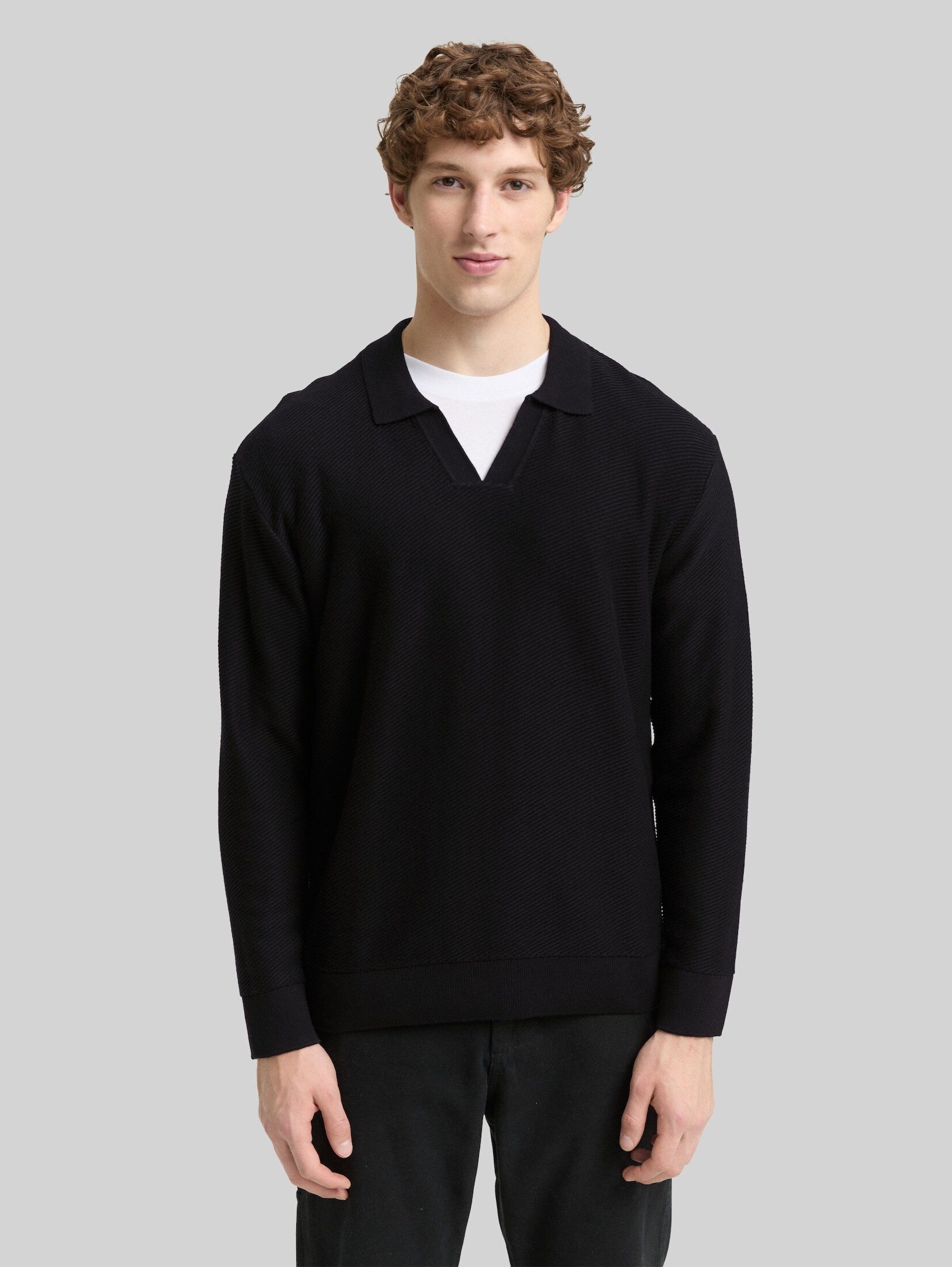 TOM TAILOR Denim Strickpullover Pullover & Strickjacken Relaxed Fit Strick-Poloshirt