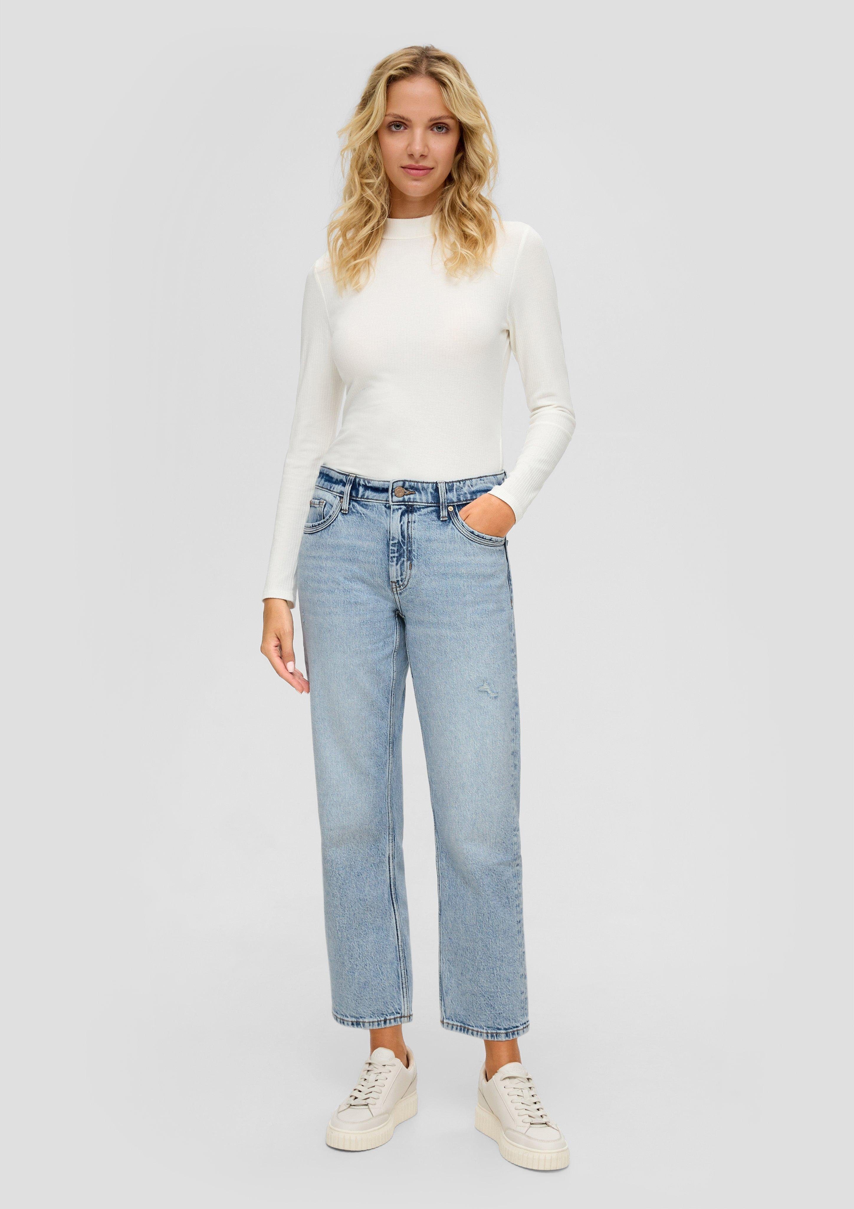 s.Oliver 7/8-Jeans Cropped-Jeans Karolin / Regular Fit / Mid Rise / Straight Leg Waschung