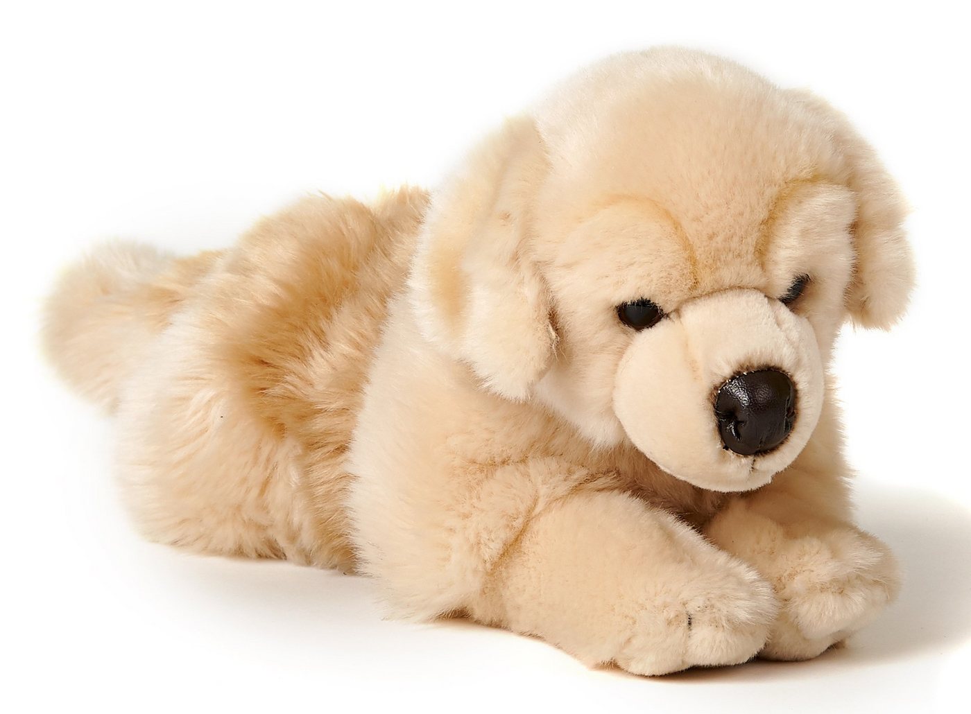 Uni-Toys Kuscheltier Golden Retriever, liegend - 39 cm (Länge) - Plüsch-Hund - Plüschtier, zu 100 % recyceltes Füllmaterial