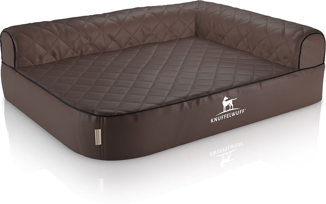 Knuffelwuff Eck Hundebett Winslow Orthopädisch Kunstleder L 85 x 63cm Lehne günstig online kaufen