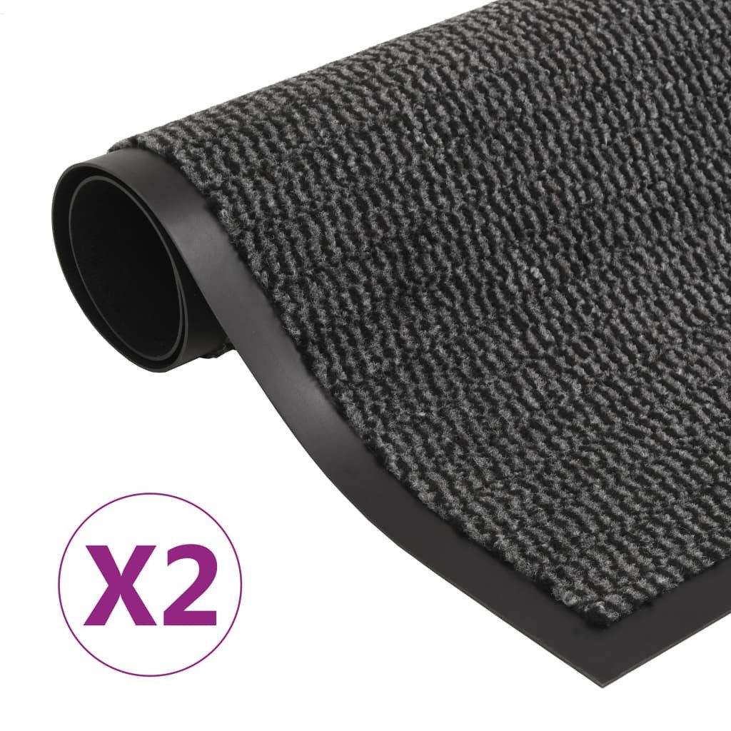 furnicato Fußmatte Schmutzfangmatte 40 x 60 cm Anthrazit rutschfest und