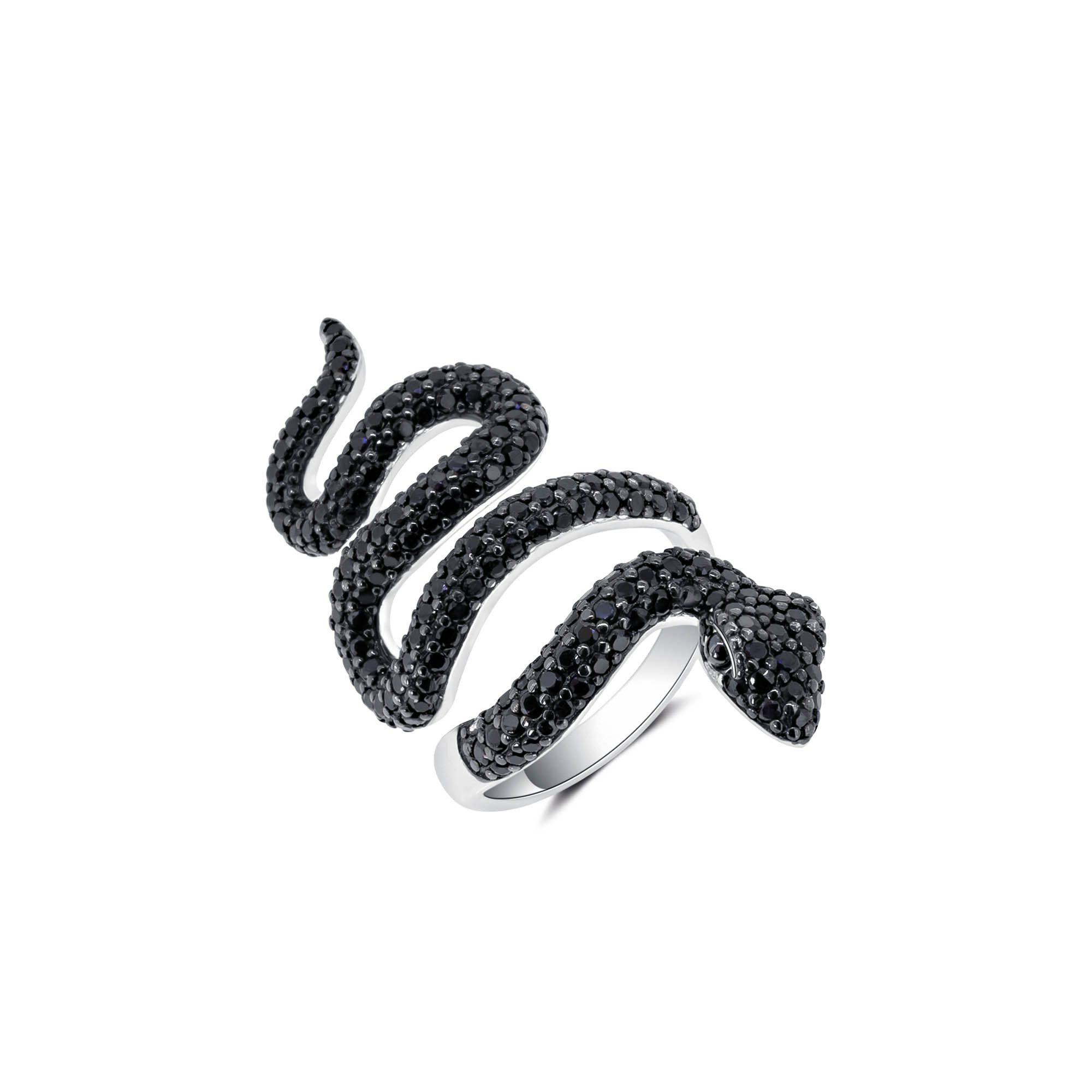 Seinerzeit FLORA & FAUNA Silberring Mambo Schlangen Ring (1-tlg), Material: 925 Sterling Silber, rhodiniert, geschwärzt