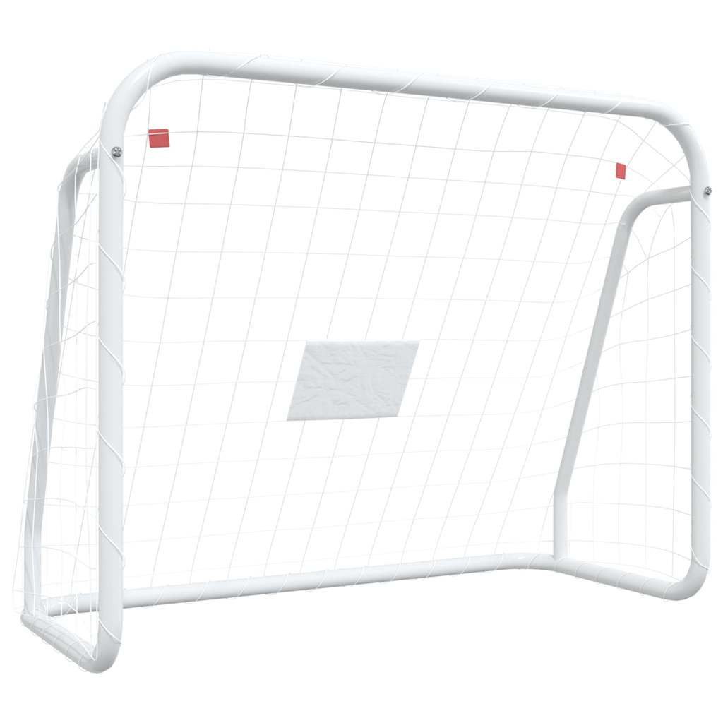 vidaXL Fußballtor Fußballtor mit Netz Weiß 125x96x60 cm Stahl & Polyester (1 St)