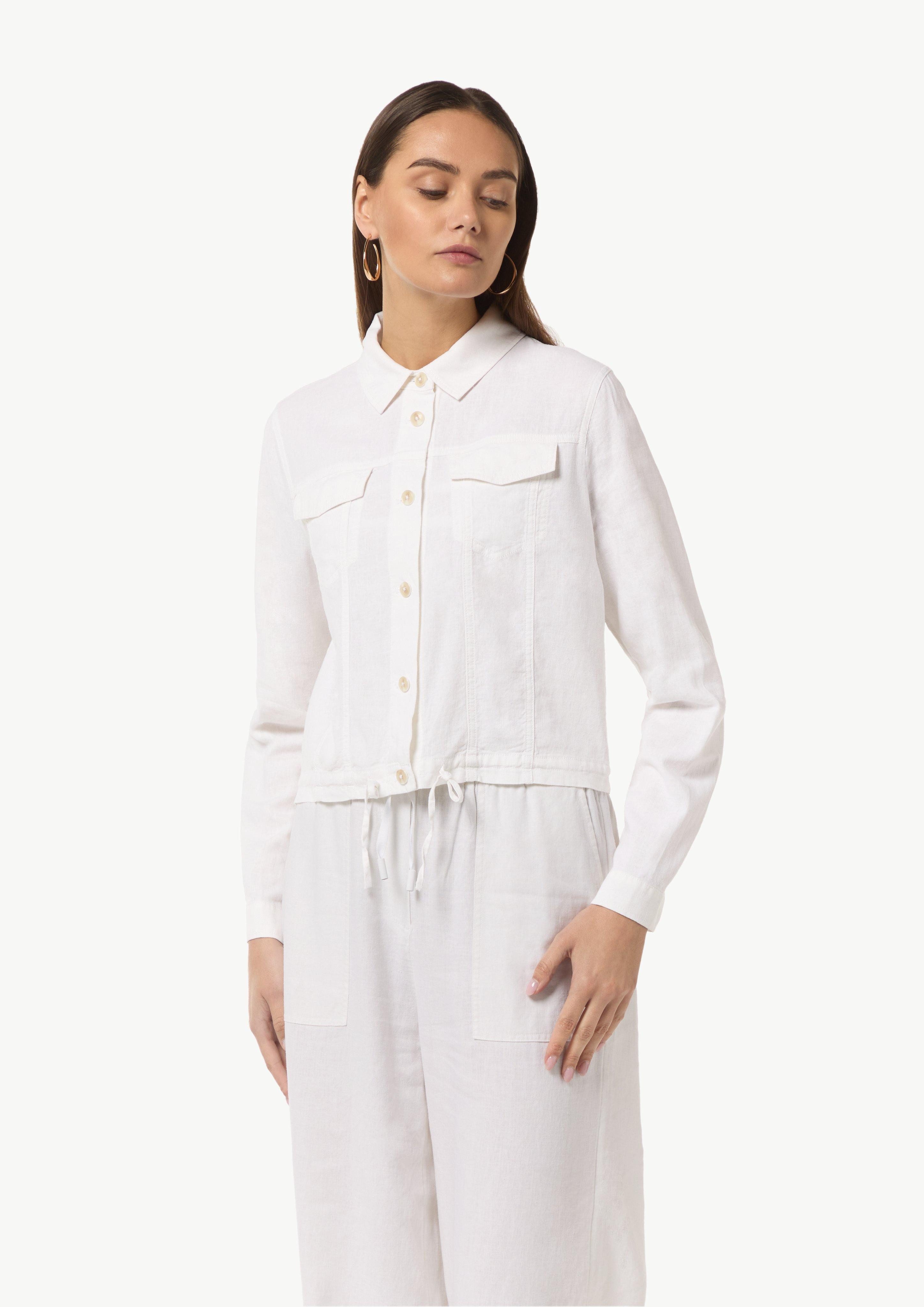 Blusenblazer Hemdjacke aus Leinenmix