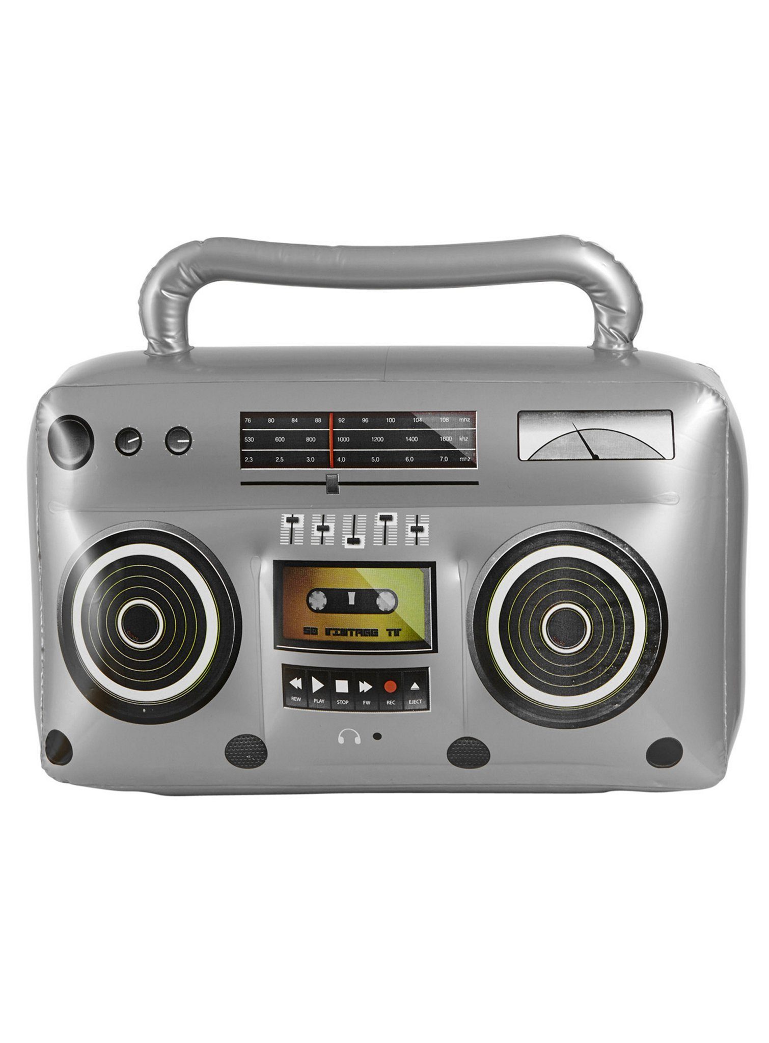 Widdmann Kostüm Aufblasbares Radio, Kunststoff-Accessoire zum Aufpusten