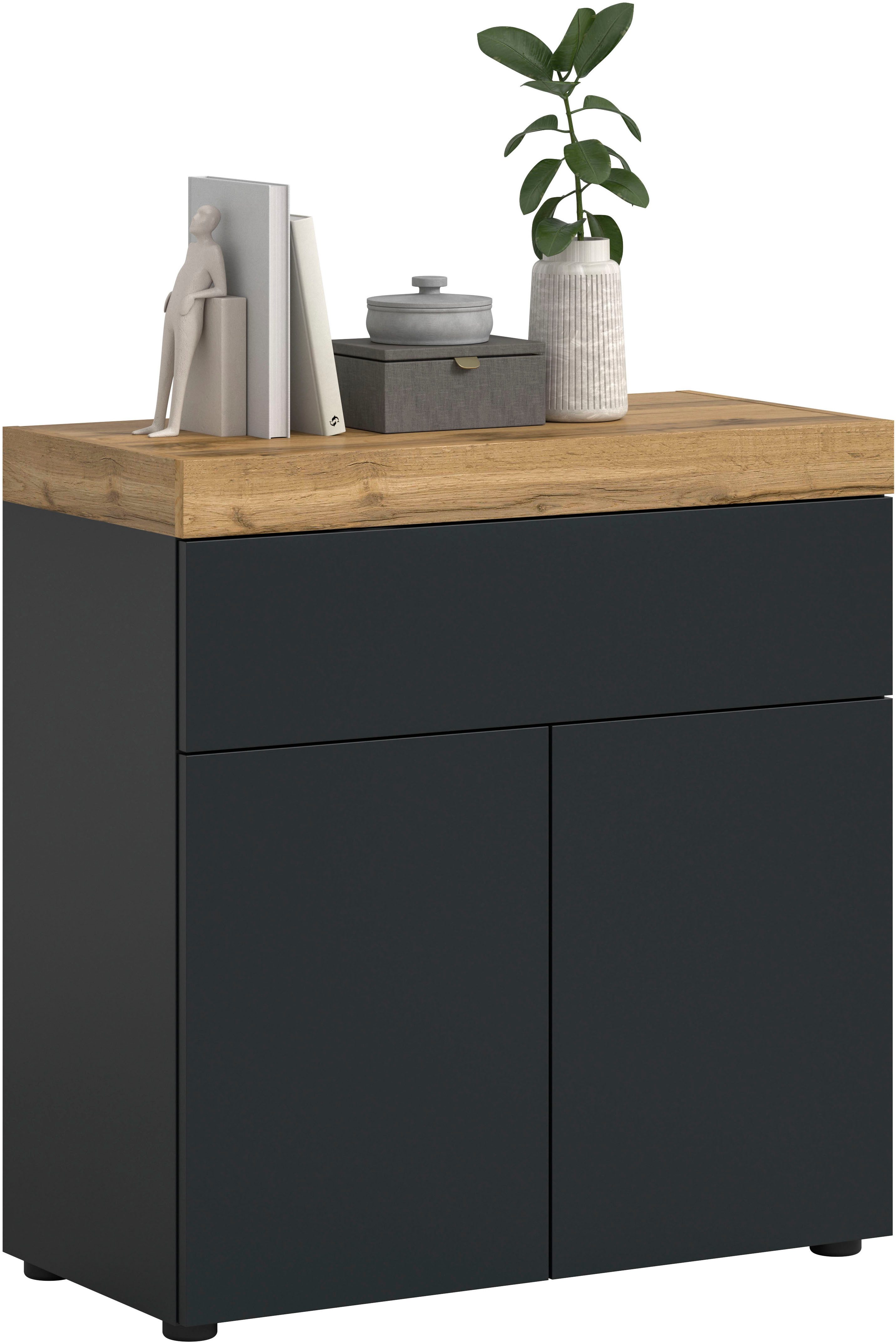 OTTO home Kommode MAMBO, TOPSELLER!, Breite 77cm, 2 Türen, 1 Einlegeboden, 1 Schubkasten (1 St., 2-farbige Ausführung, in verschiedenen modernen Trendfarben erhältlich), Kommode, Anrichte, Wohnzimmer, Schlafzimmer