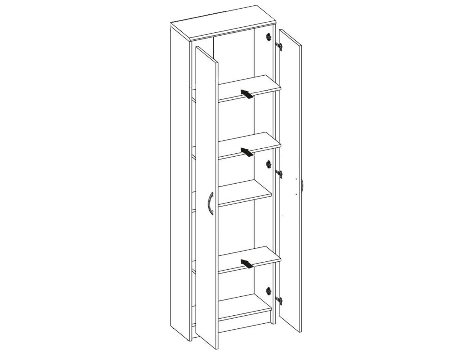 First LOOK Garderobenschrank 55 x 190 x 25 cm (B/H/T)
