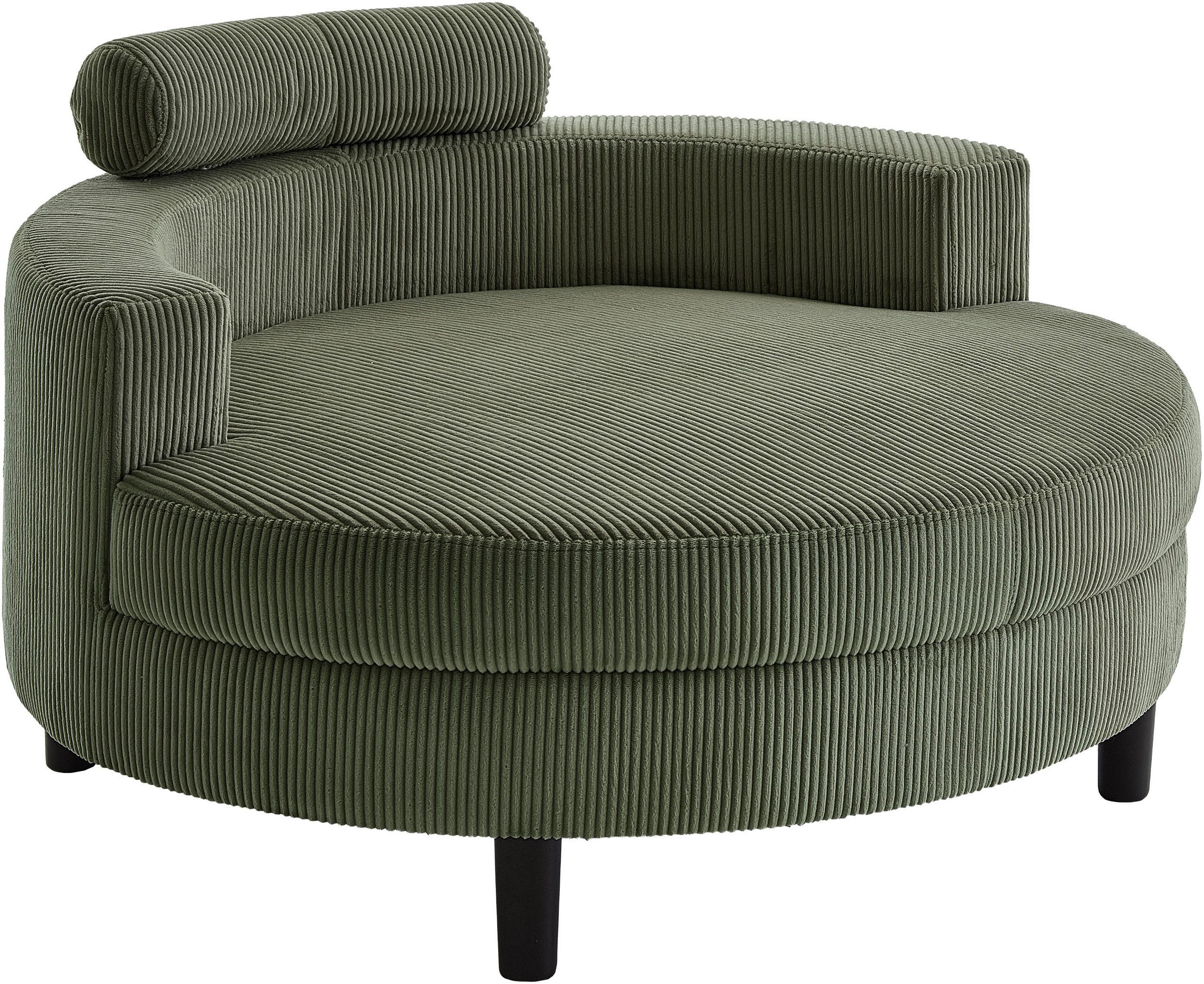 ATLANTIC home collection Loveseat Ravi Sessel, B: 114 cm, Sitzhöhe: 42 cm, XXL- Sessel, mit Stauraumhocker, Rückenstütze & 4 Zierkissen