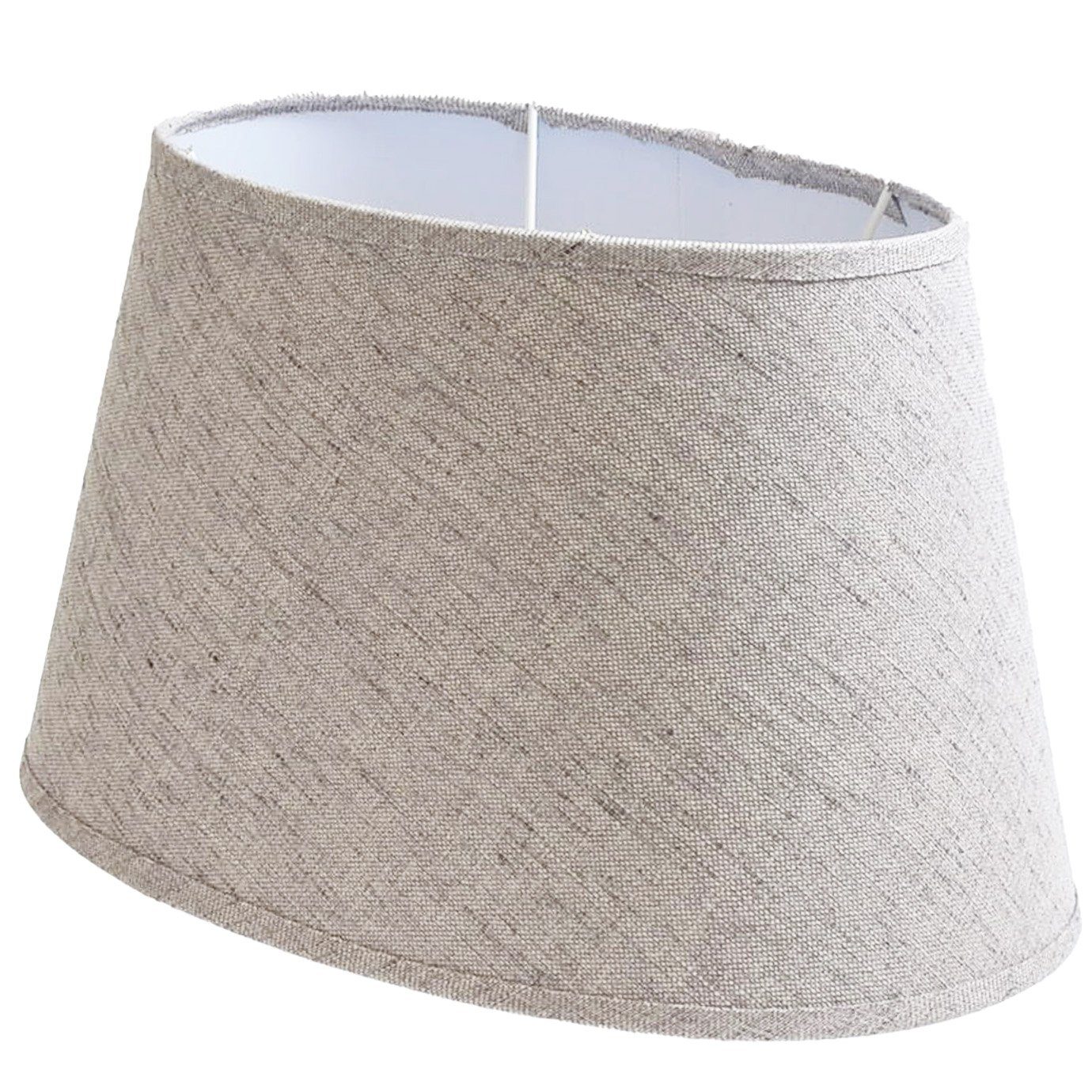 B&S Lampenschirm Lampenschirm hellgrau oval aus Stoff H/B/L 20 x 22 x 33 cm günstig online kaufen