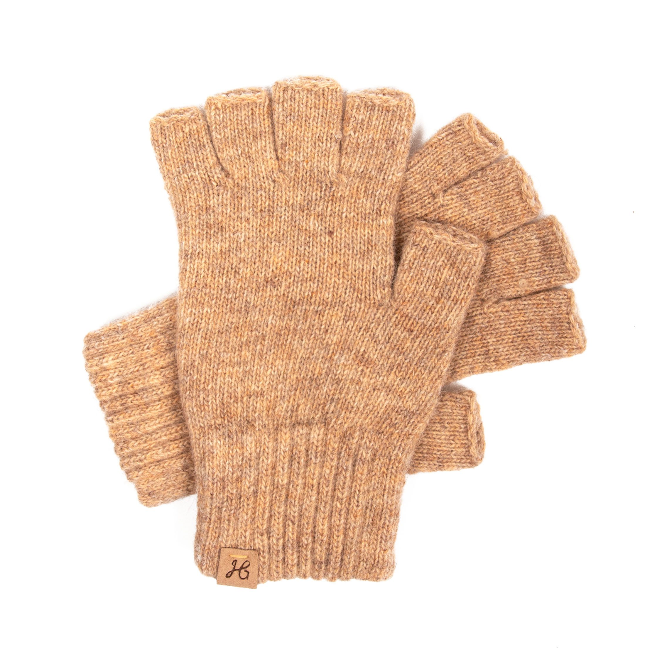 Strickhandschuhe MARIE - Halbfinger Strickhandschuhe mit Strickbund am Puls; fingerlos