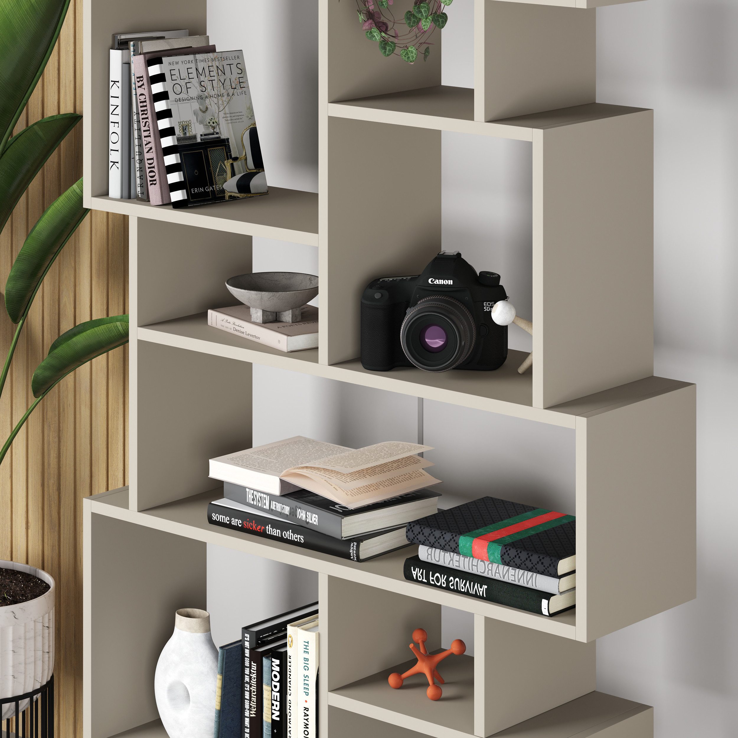 Decortie Bücherregal Karmato, Modernes Bücherregal Display Unit, 96 x 25,5 x 168,5 cm