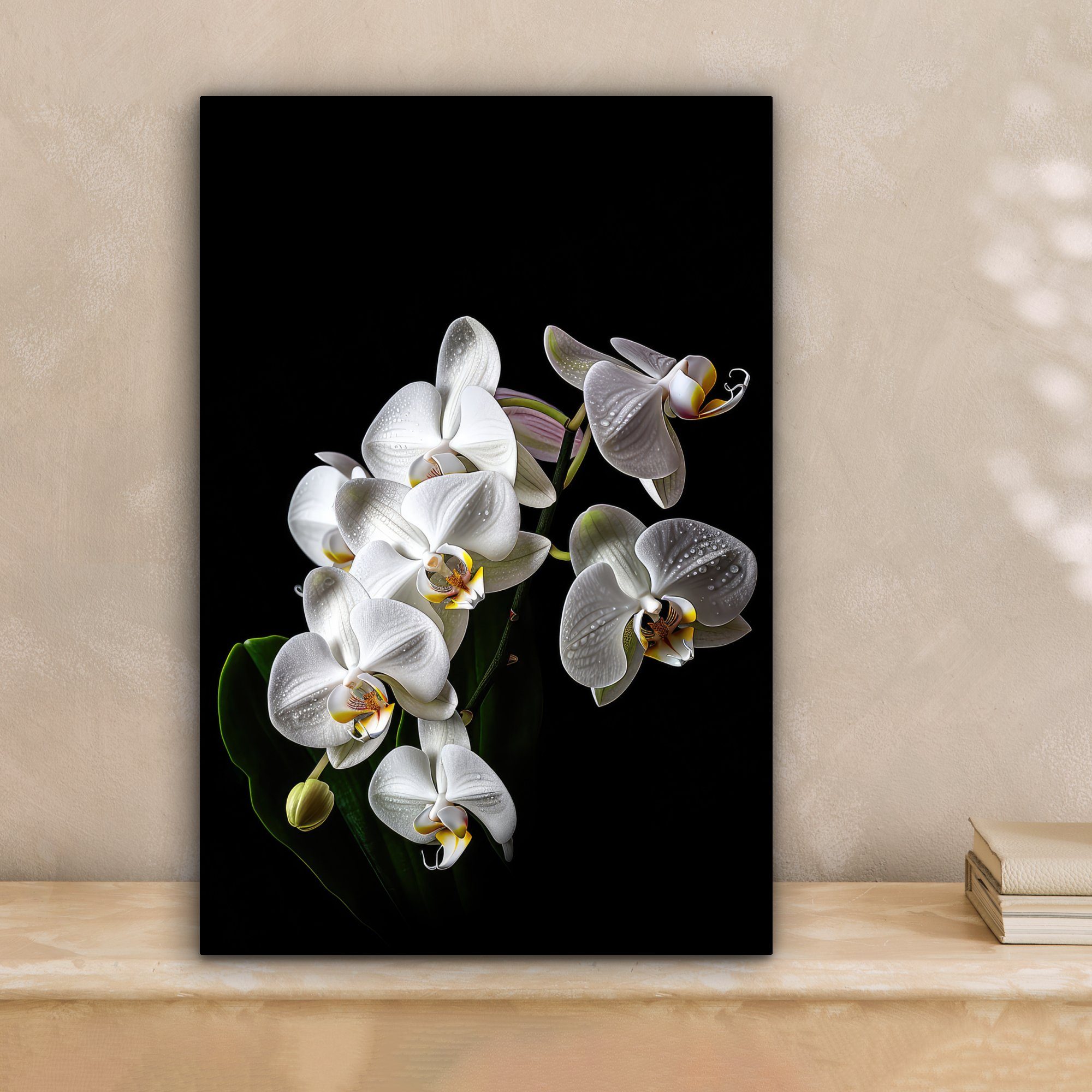 OneMillionCanvasses® Leinwandbild Orchidee - Blumen - Weiß - Natur - Schwar günstig online kaufen