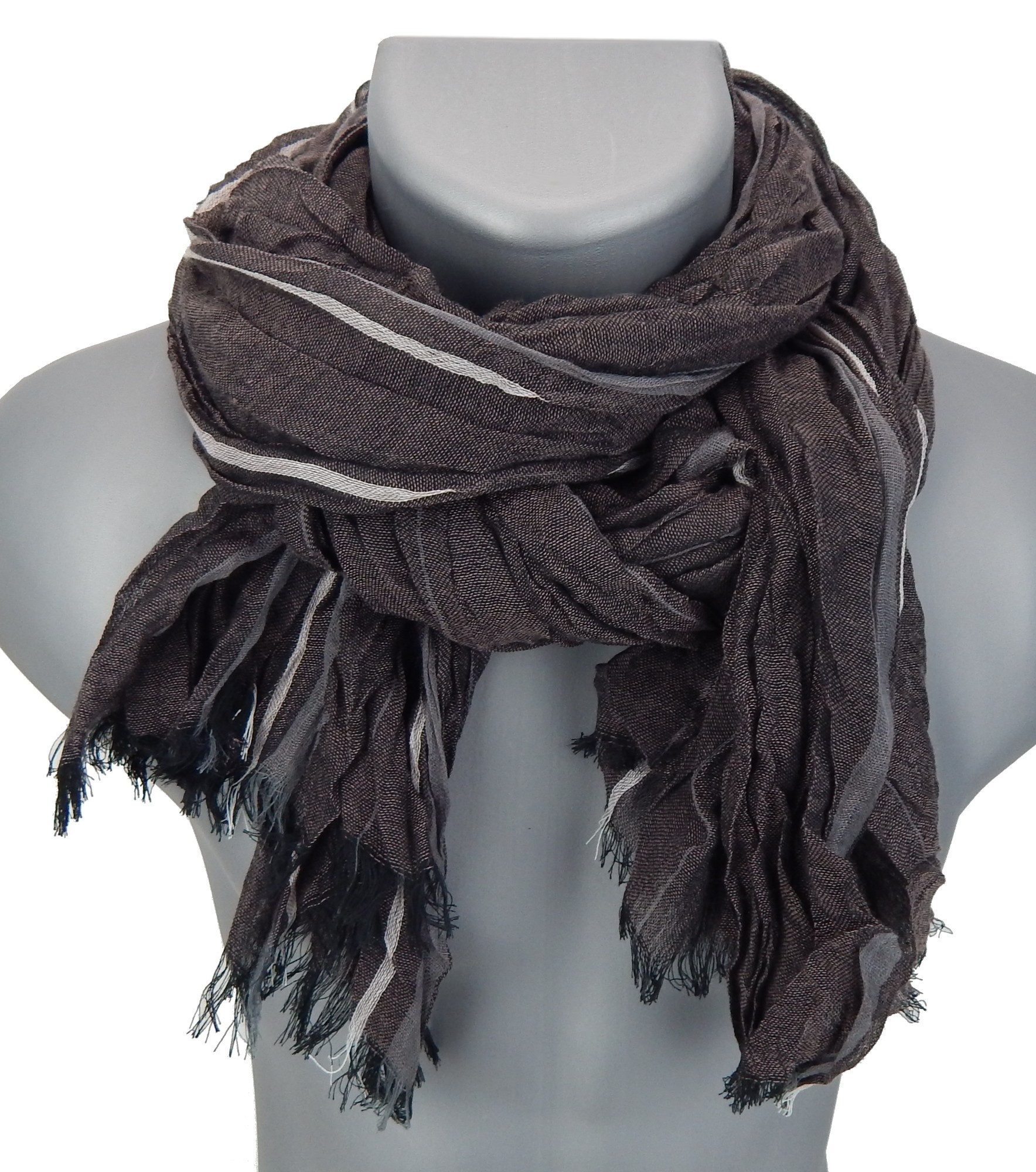 Ella Jonte Modeschal, Leichter Ganzjahresschal mit Crinkle-Effekt - Baumwoll-Mix