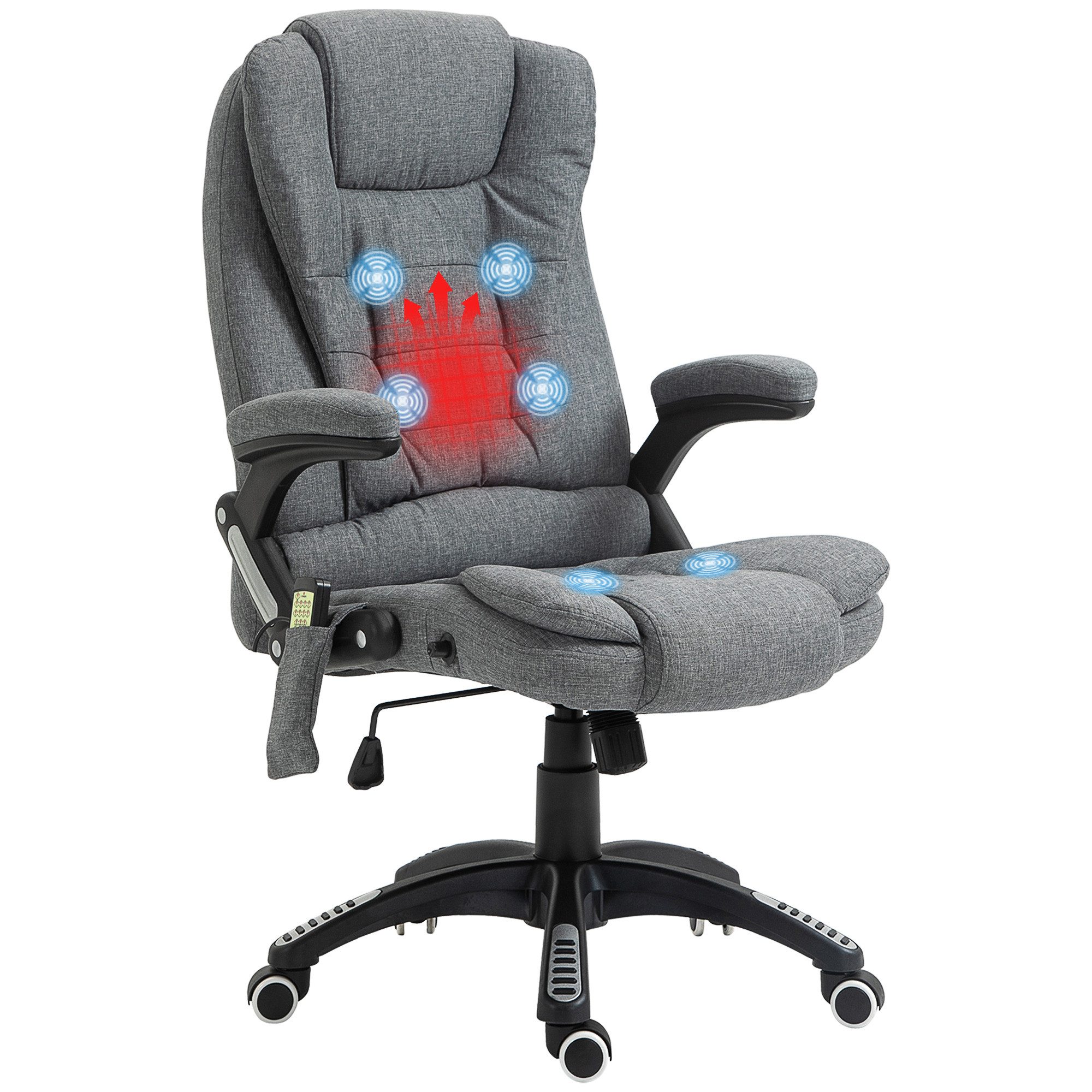 Bürostuhl Massagesessel mit Wärmefunktion, 68x72x110-120 c