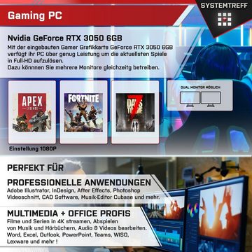 SYSTEMTREFF Basic Gaming-PC (AMD Ryzen 5 4500, GeForce RTX 3050, 16 GB RAM, 512 GB SSD, Luftkühlung, Windows 11, WLAN)