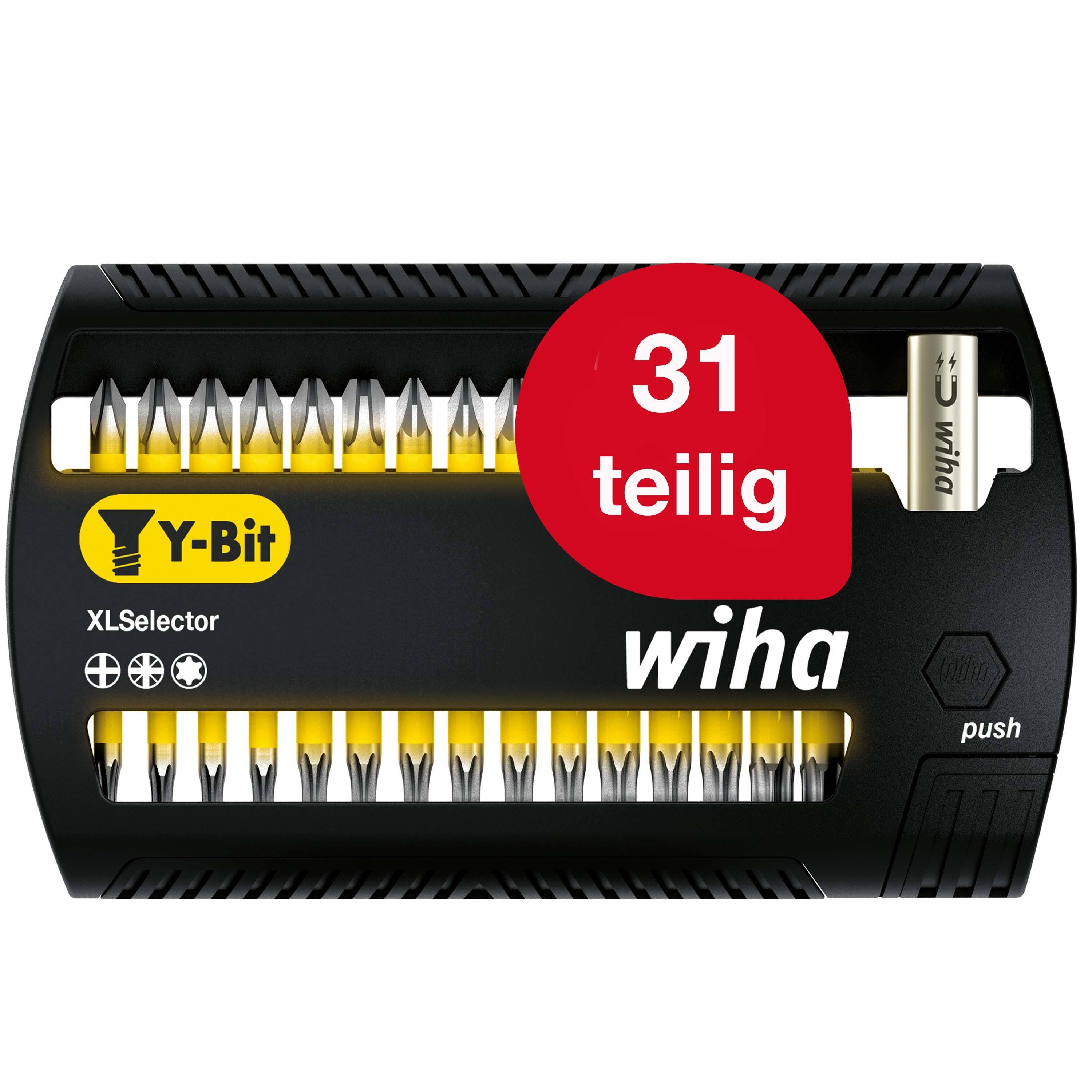 Wiha Bit-Set XLSelector (41832) - 32 tlg., Y-Bit 25 mm, PH, PZ, TORX 1/4" C6,3, magnetischer Держатель бит