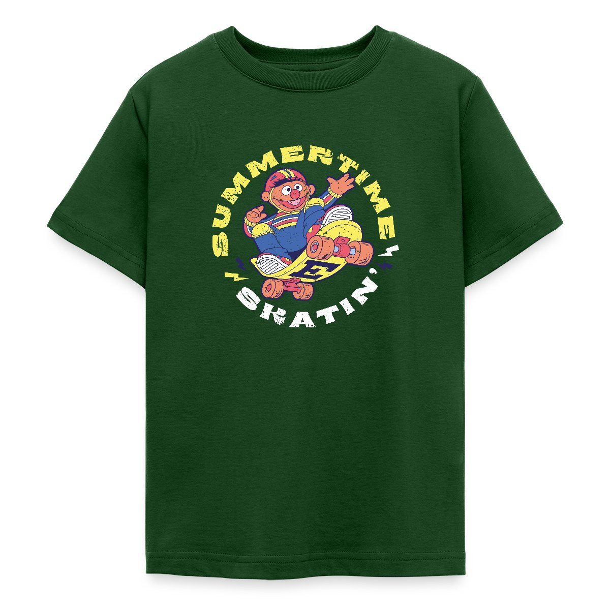 Spreadshirt T-Shirt Sesamstraße Ernie Summer Time Skatin' Skate Design Teenager T-Shirt (1-tlg)