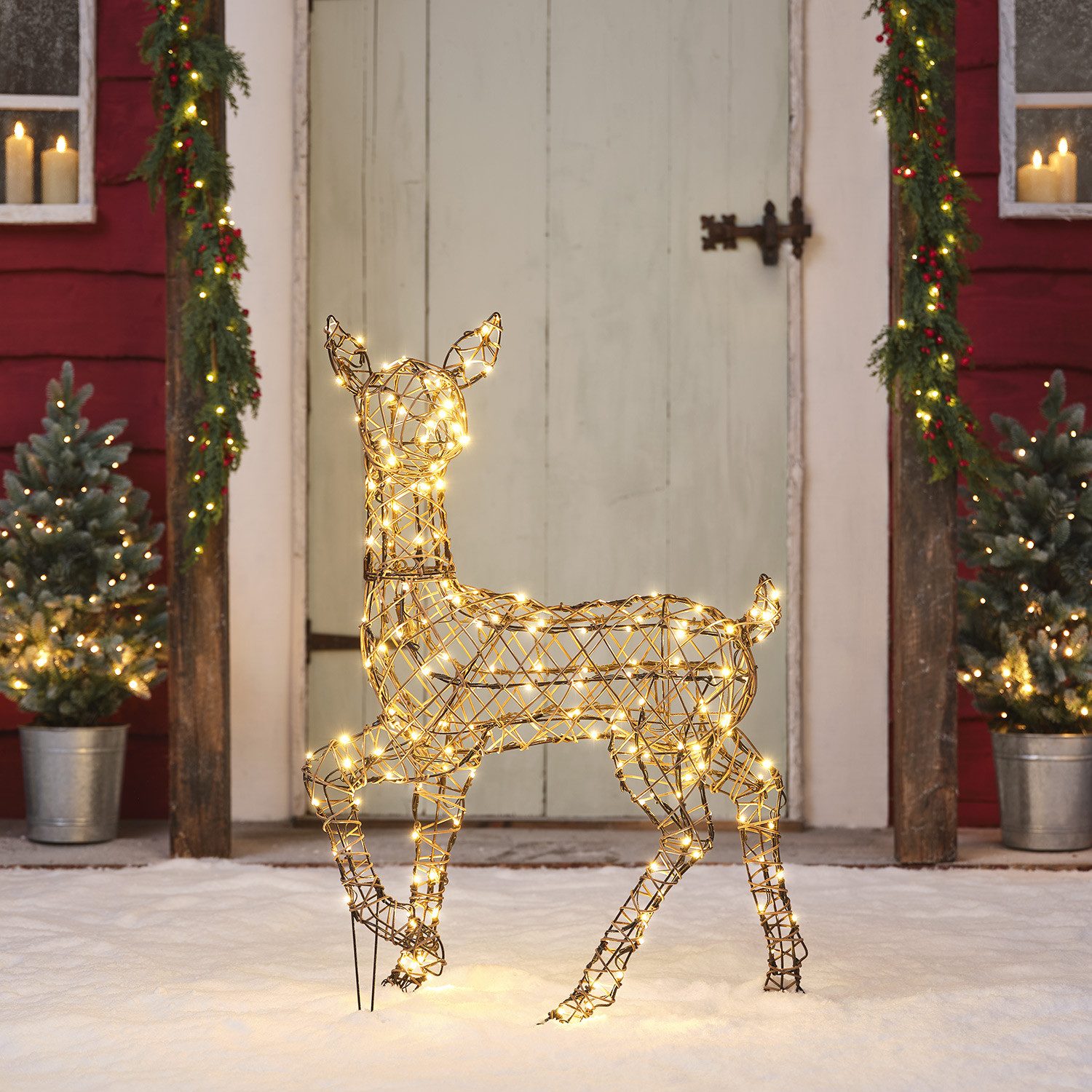 Lights4fun LED-Dekofigur LED‑Rentier Hirschkuh L Studley günstig online kaufen