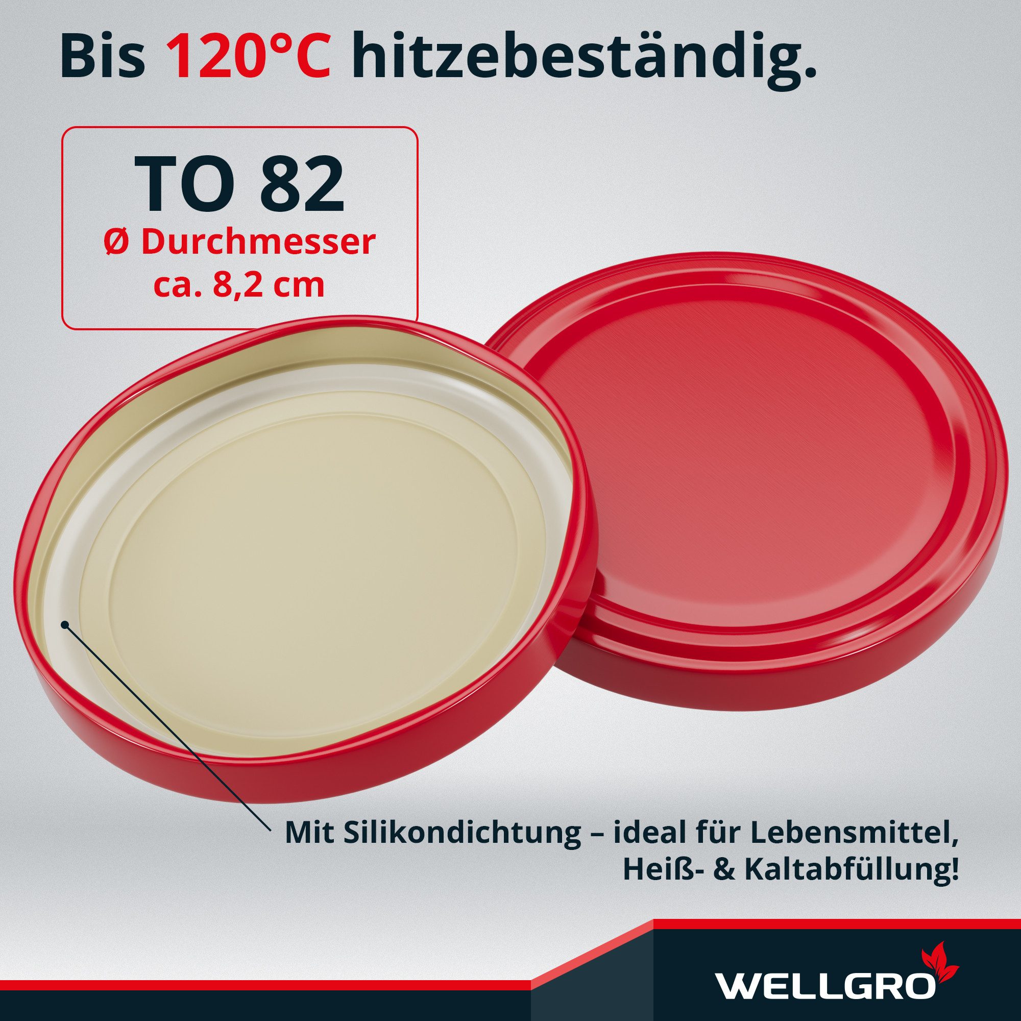 Wellgro Vorratsglas Einmachdeckel TO 82 - Twist-Off-Deckel, (50-tlg) – Bild 3 von 5
