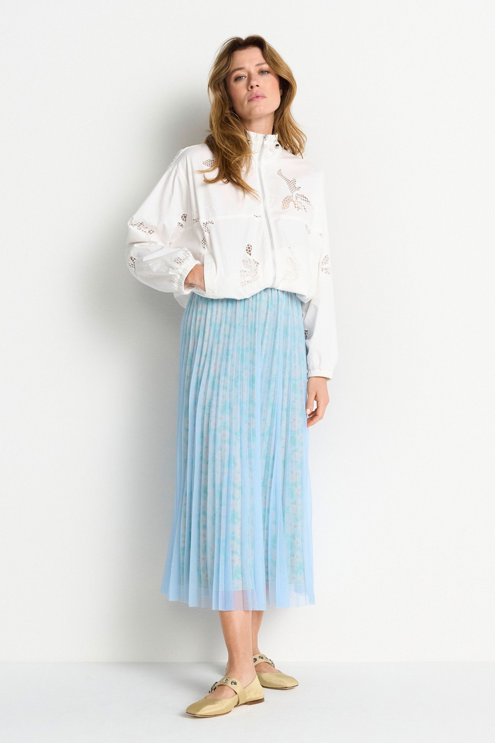 RICHROYAL Hosenrock Tulle Plissee Skirt skyway blue