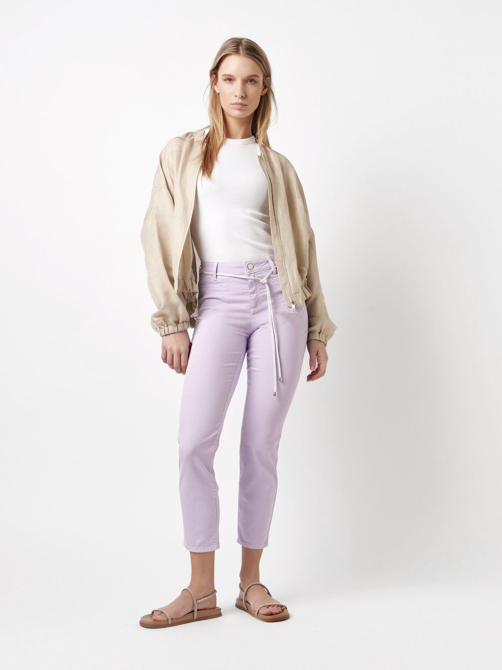 ROSNER 5-Pocket-Hose Alisa_084G mit Bindegürtel günstig online kaufen
