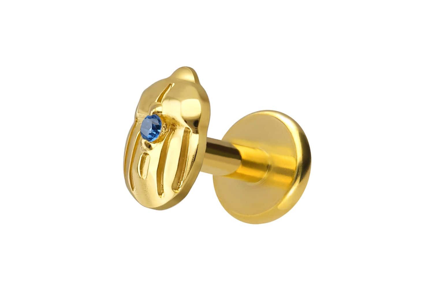 Piercing-Set Titan Labret mit Innengewinde SKARABÄUS
