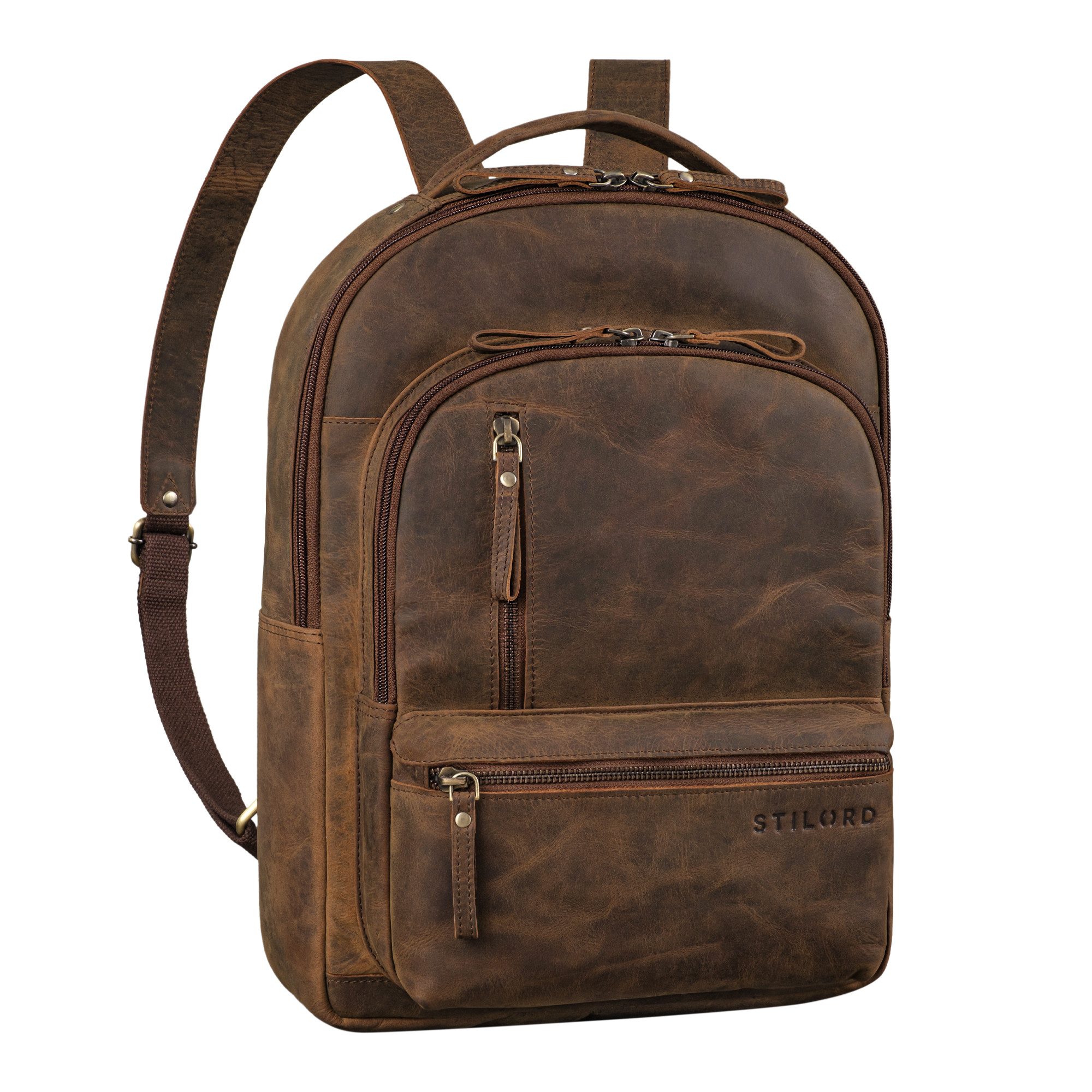 STILORD Notebook-Rucksack "Remy" Business Rucksack Leder Arbeitsrucksack