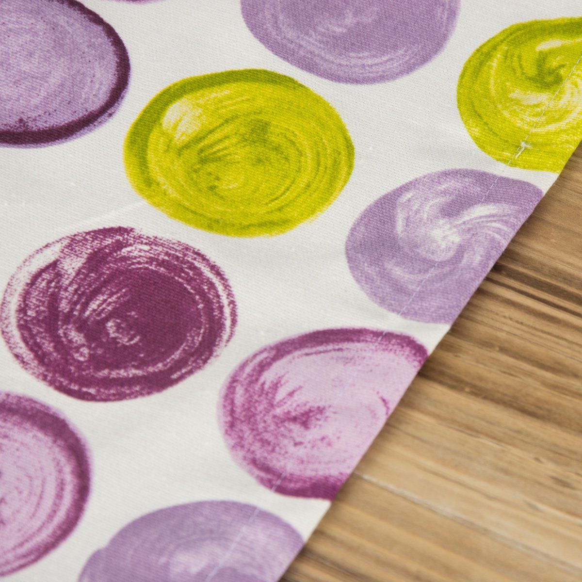 Leben SCHÖNER 40x160cm, Tischläufer grün Tischläufer handmade weiß lila Kreise Schöner LEBEN.