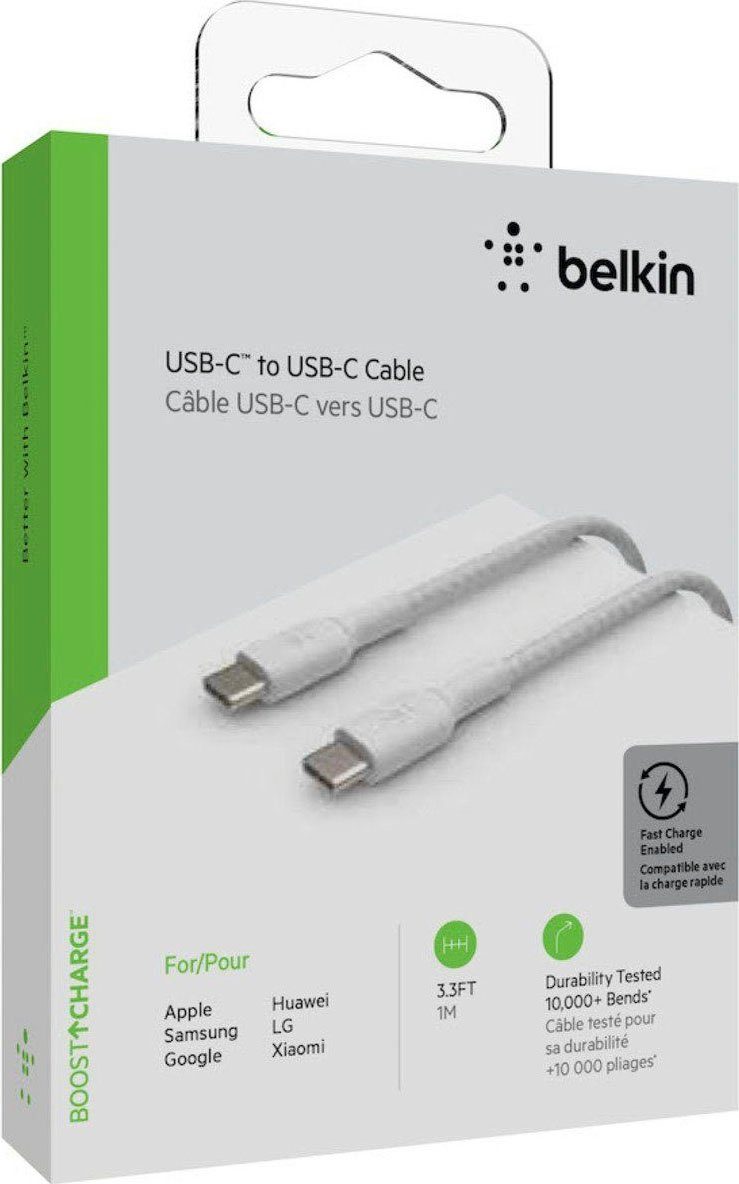 Belkin BOOSTCHARGE™ Braided USB-C to USB-C Cable USB-Kabel, USB-C, USB-C (100 cm)