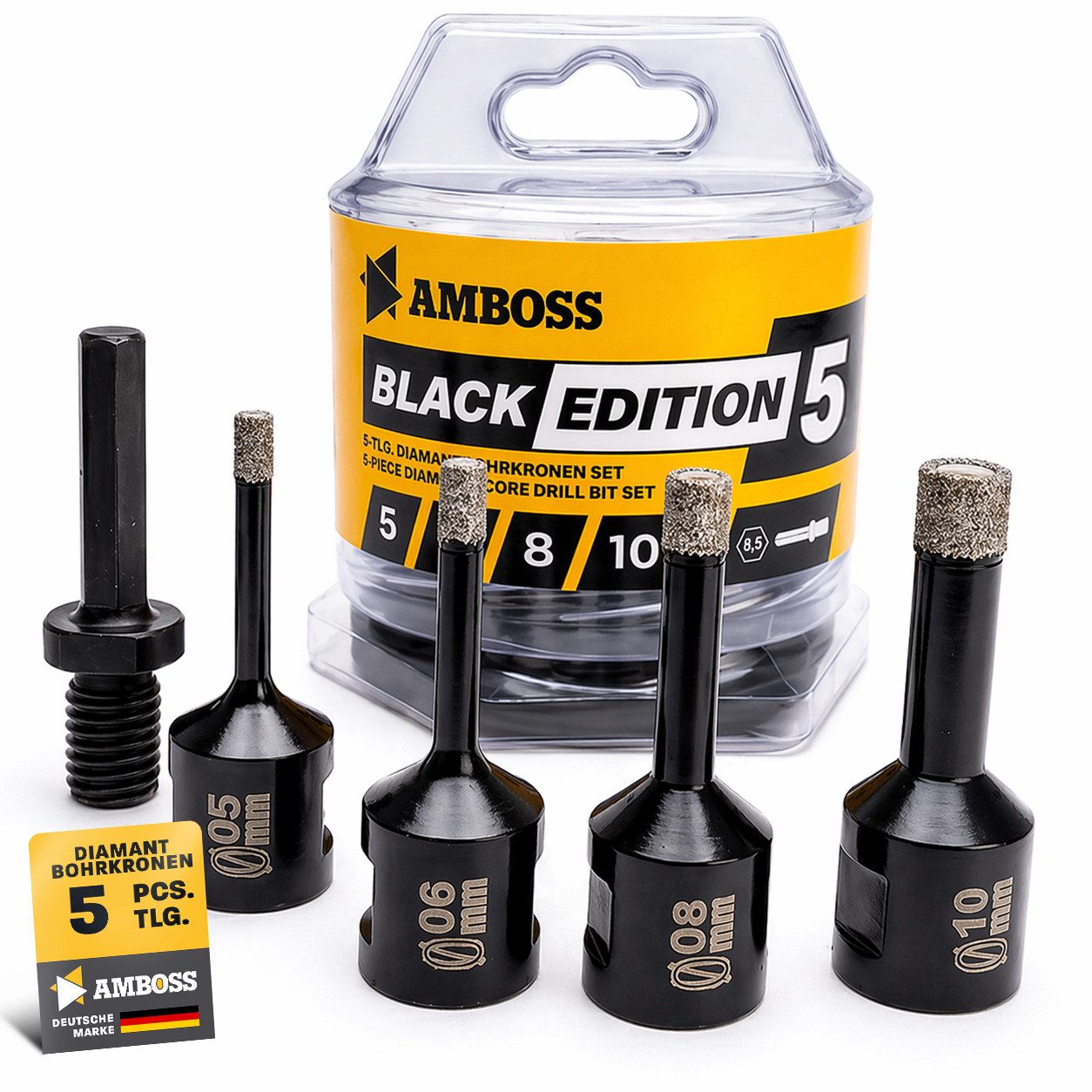 Amboss Werkzeuge Lochsäge Diamant Bohrkronen Set - Amboss Black Edition 5 -