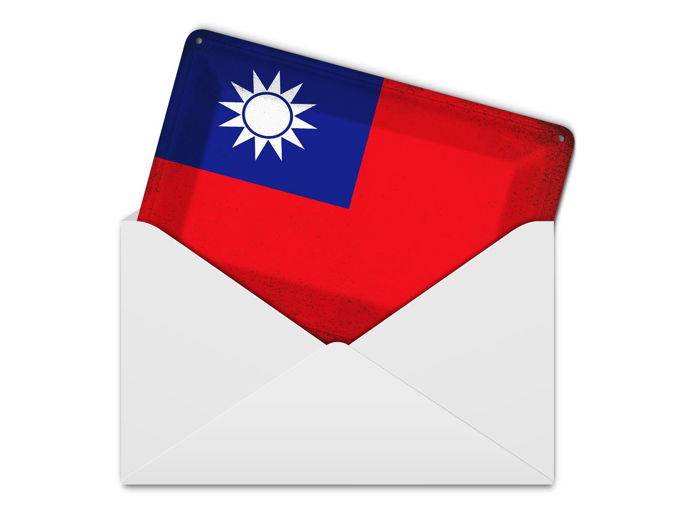 Femer GmbH Postkarte Flagge China 14x10 cm Flag of Taiwan Vintage, unfrankiert