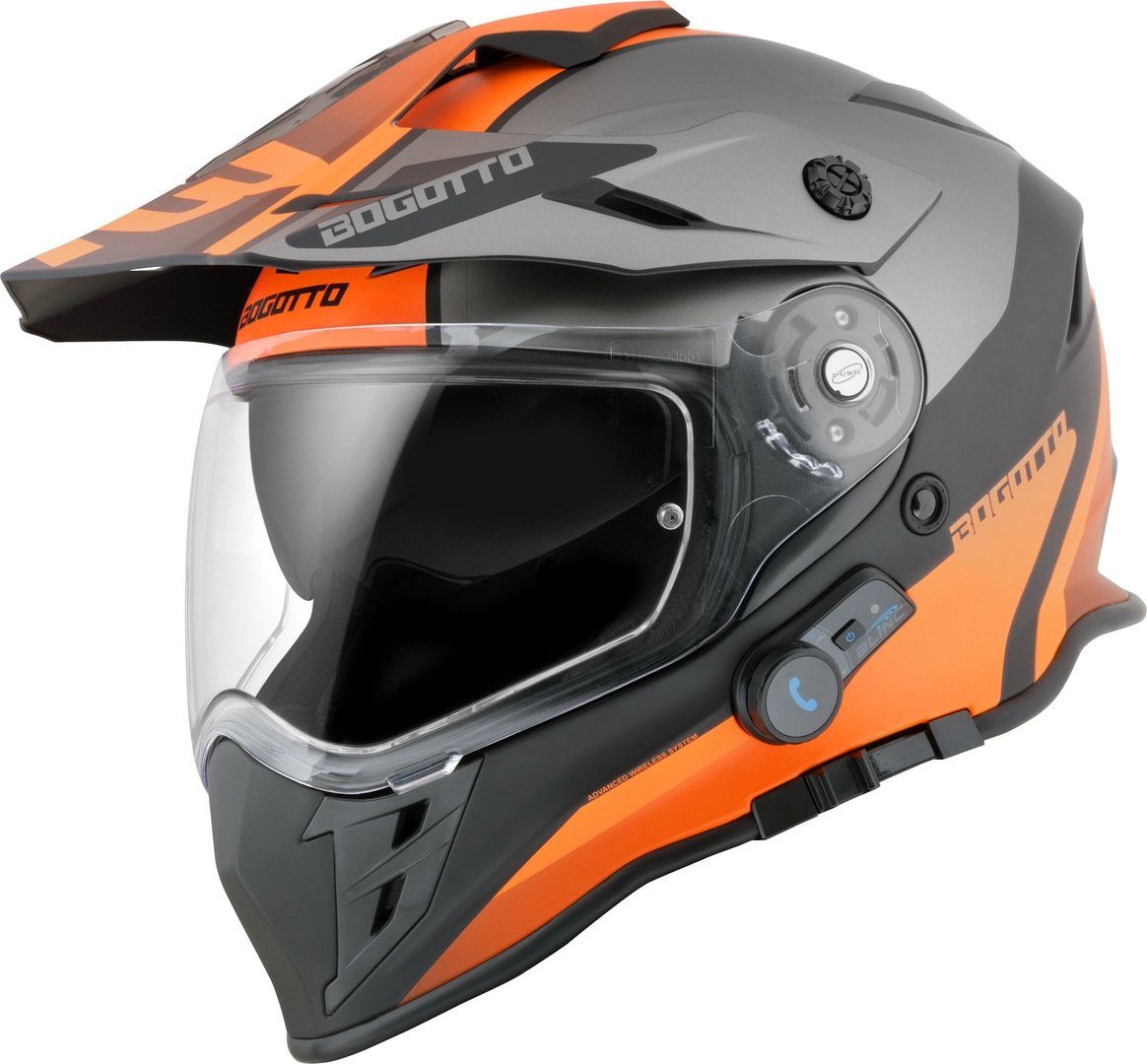 Bogotto Motocrosshelm H331 BT Tour EVO Bluetooth Enduro Helm, Vorbereitet Für Kommunikationssystem,integriertes Kommunikationss