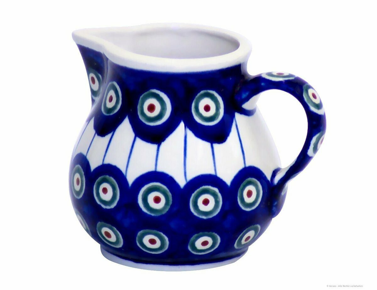 Bunzlauer Keramik Milchkännchen Bunzlauer Keramik 170ml Sahnekännchen Milchkännchen Ø9,5cm H8cm Dekor8, 0,17 l