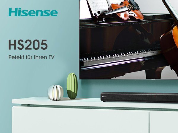 Hisense HS205G 2.0 Watt, 2.0 120 Soundbar Soundbar, (Bluetooth, Kanal schwarz 120 W)