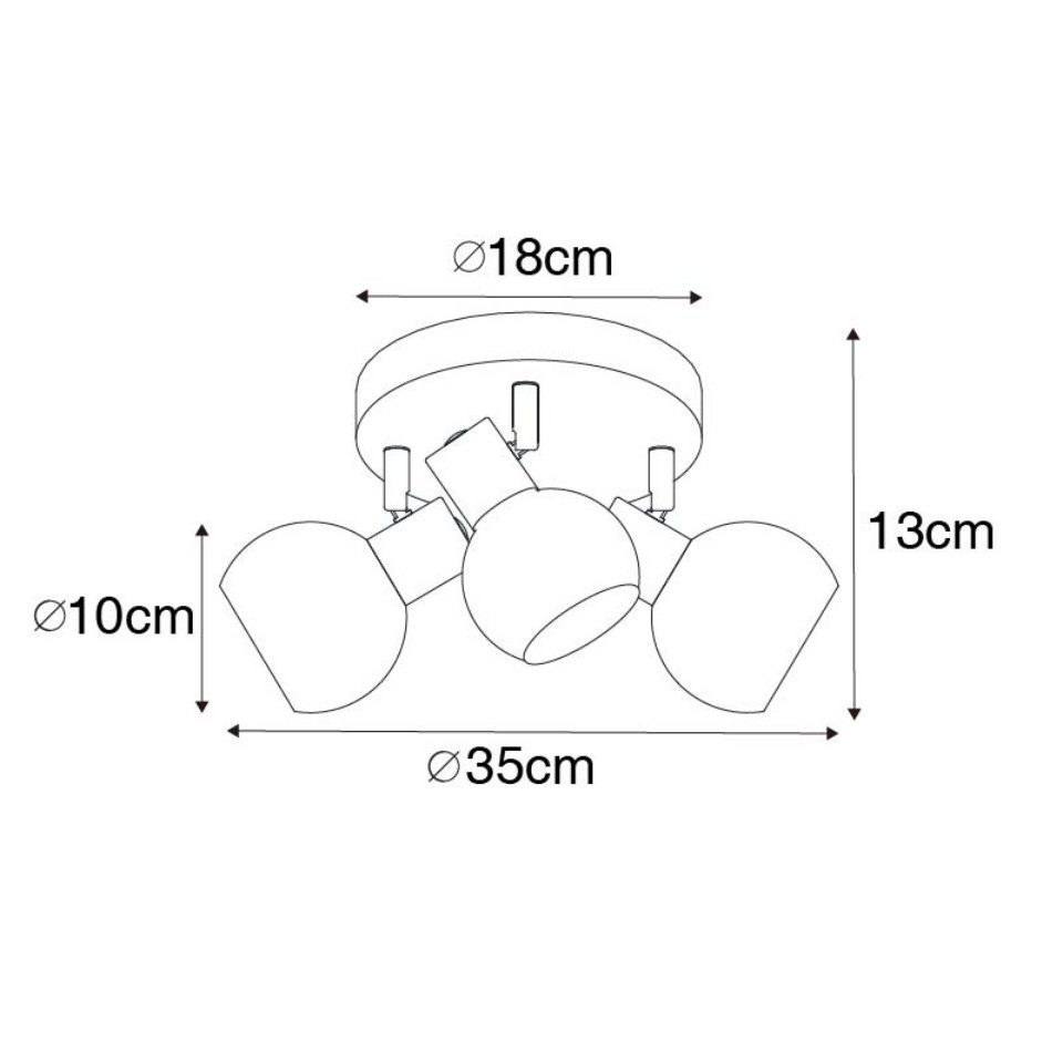 Qazqa LED Aufbaustrahler Vidro, ohne Leuchtmittel, Warmweiß, QAZQA Aufbau­spot, e14, Schwarz, Glas, Art Deco