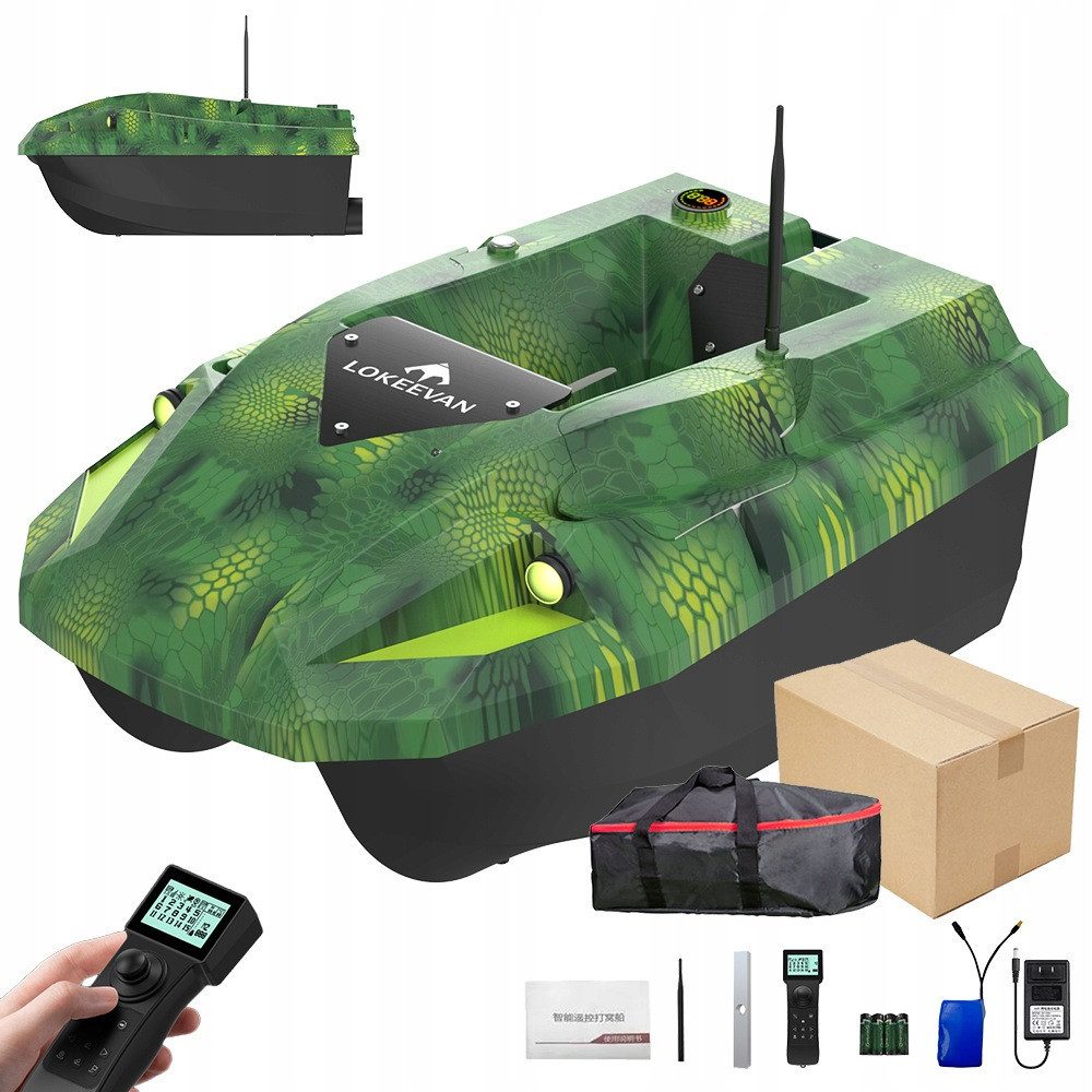 LOKEEVAN RC-Boot D50E, Futterboot mit Echolot,GPS und Fernbedienung