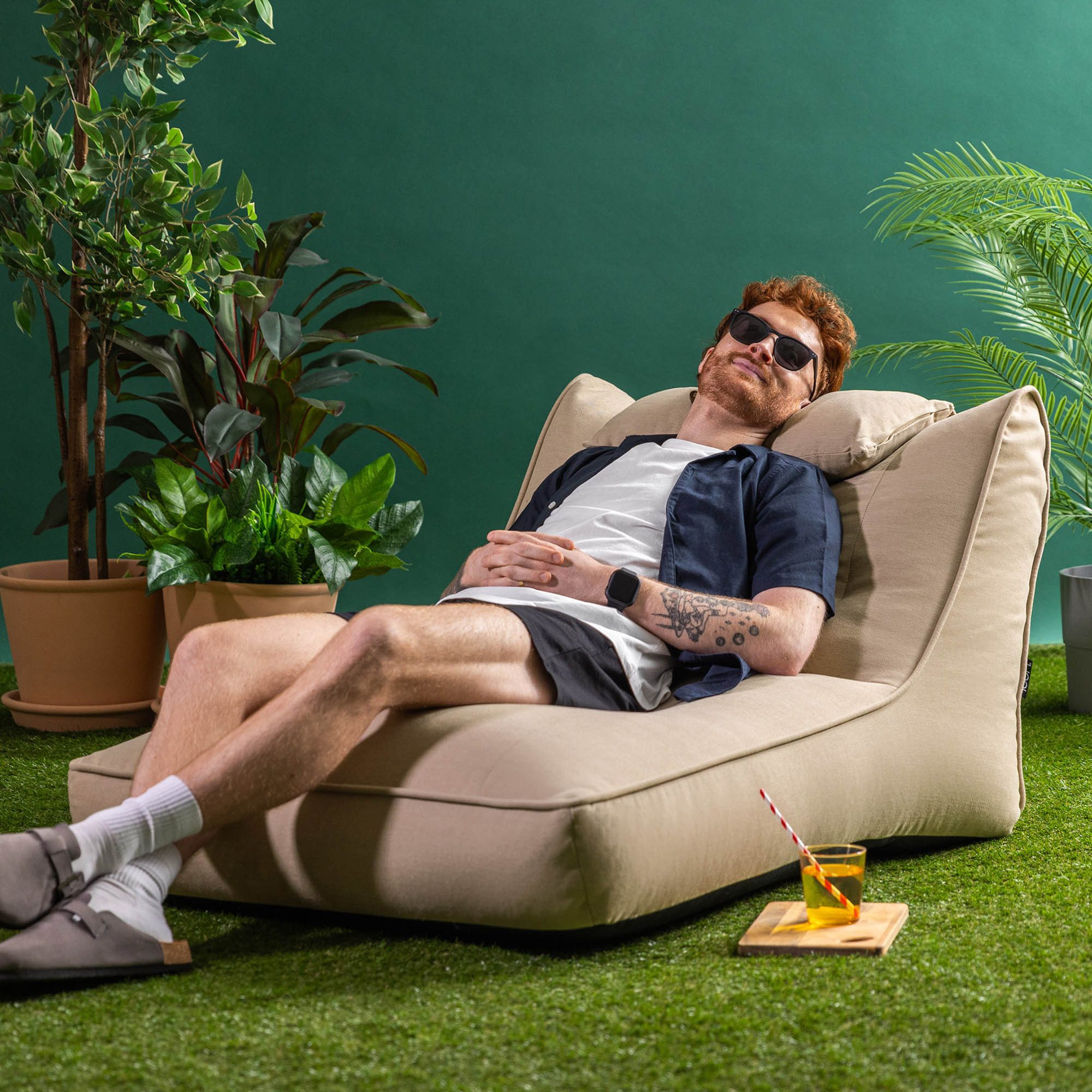 icon Sitzsack Liege aus Olefin „Nova“, mit Füllung, XXL, Made in Germany, für Erwachsene & Kinder, wetterfest